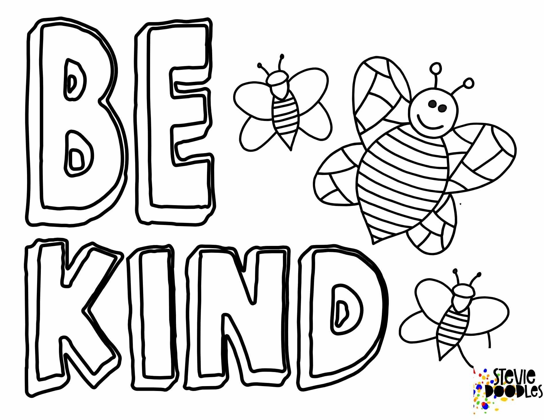 6 Free BE KIND Printable Coloring Pages Stevie Doodles Kindergarten Coloring Pages Bee