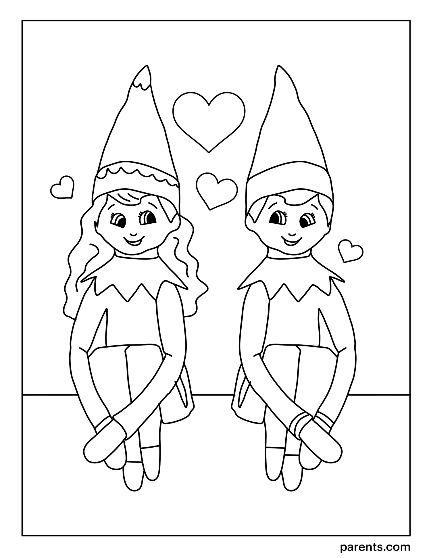 7 Elf On The Shelf Inspired Coloring Pages For Kids