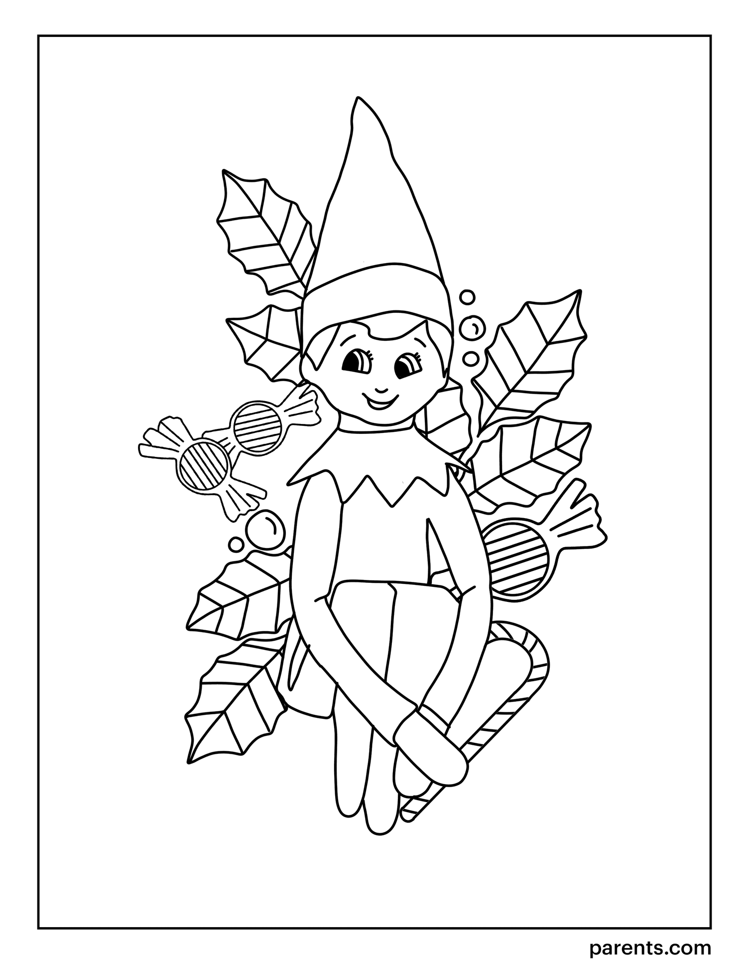 7 Elf On The Shelf Inspired Coloring Pages For Kids