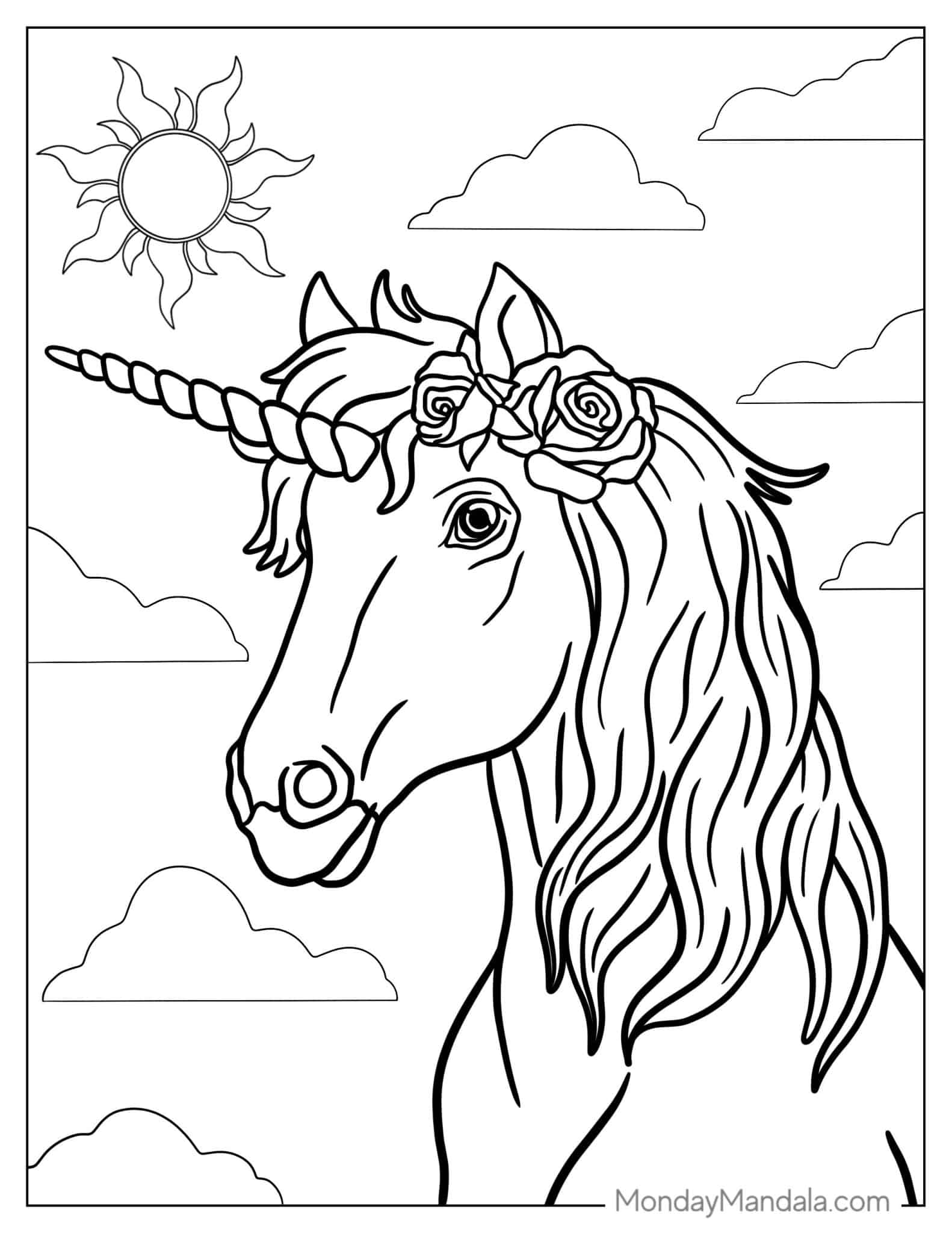 74 Unicorn Coloring Pages Free PDF Printables