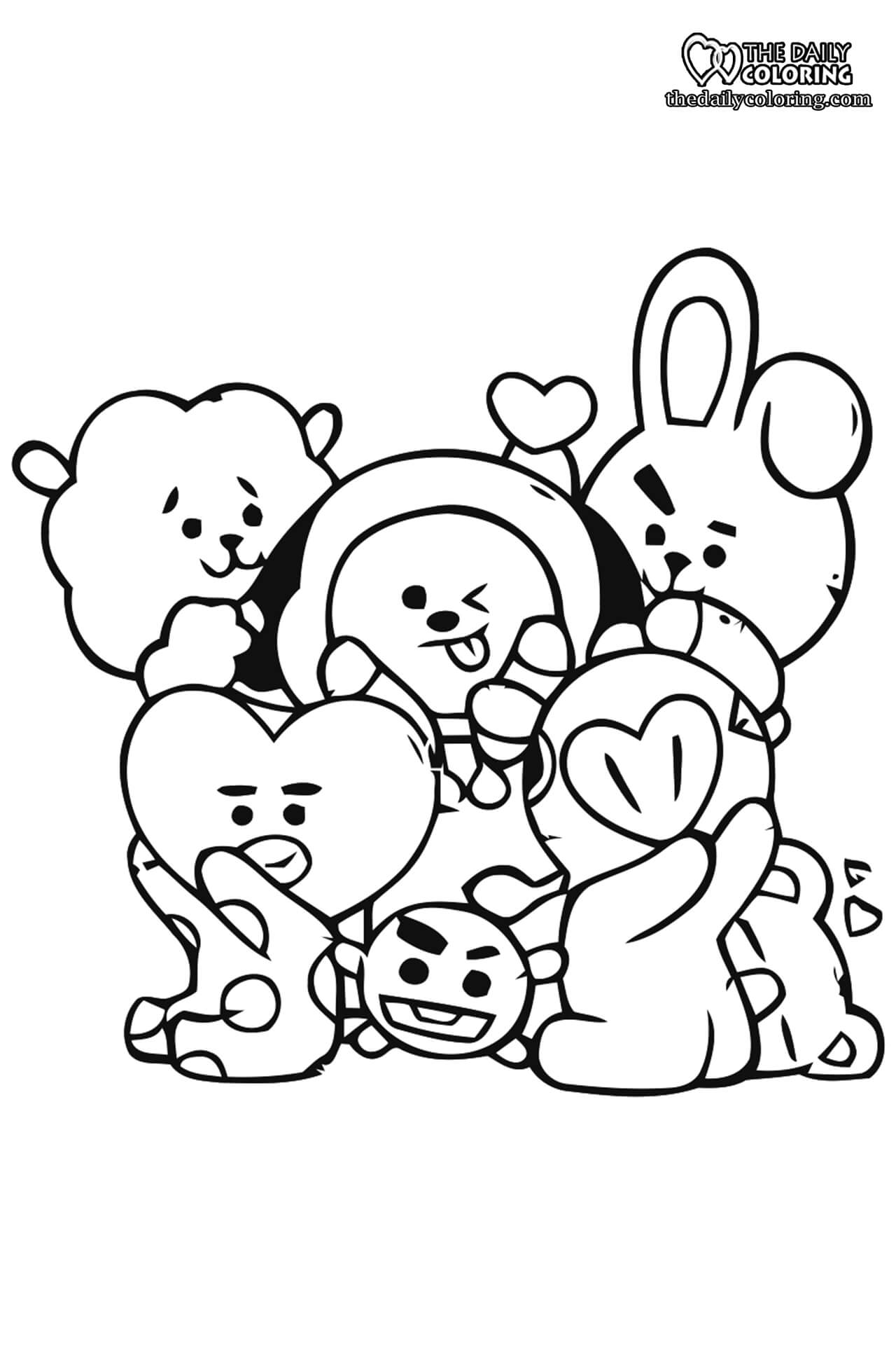 9900 Coloring Page Bt21 Best Coloring Pages Printable