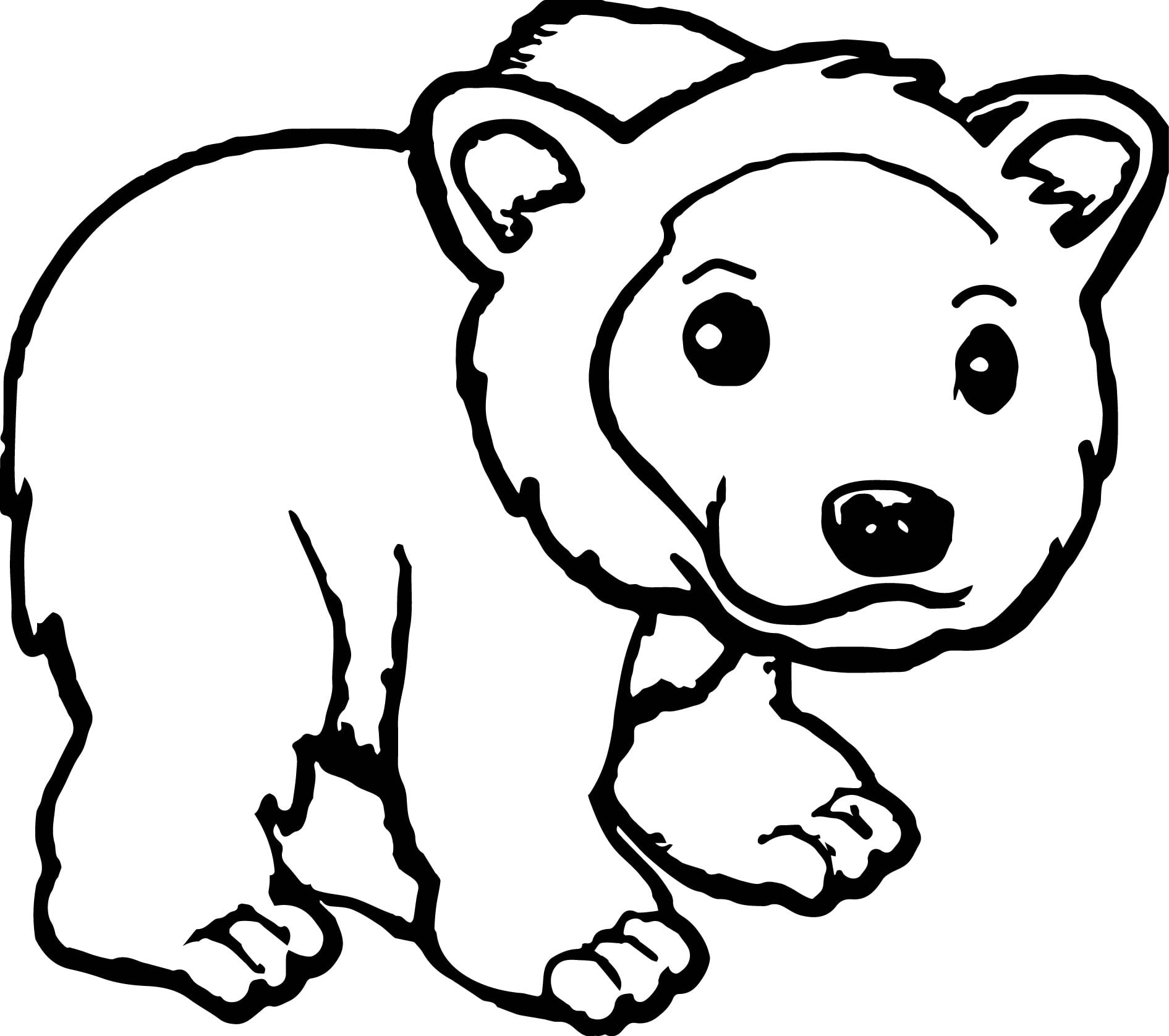 A Illustration Of A Cute Grizzly Brown Or Kodiak Bear Coloring Page Wecoloringpage