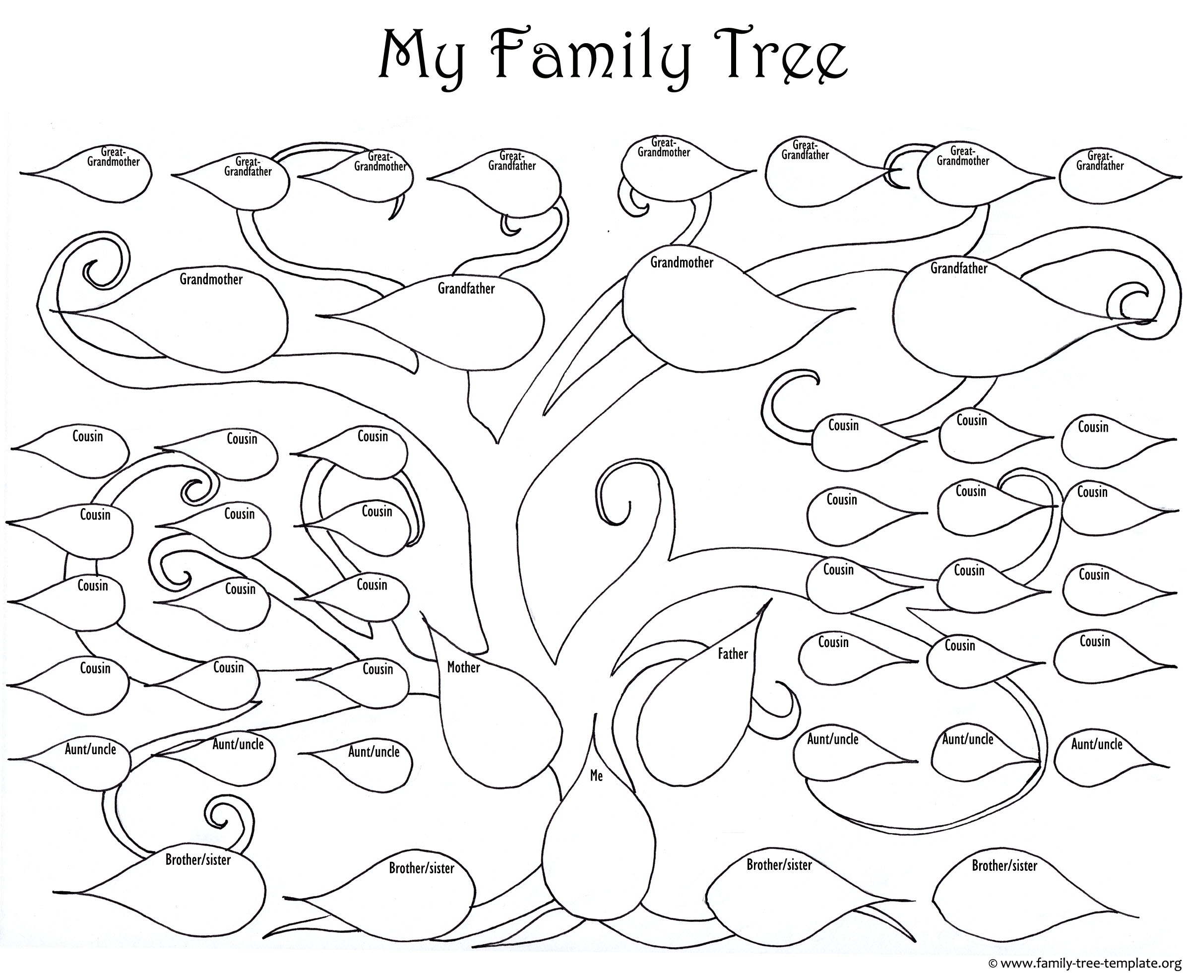 A Printable Blank Family Tree To Make Your Kids Genealogy Chart Family Tree Template