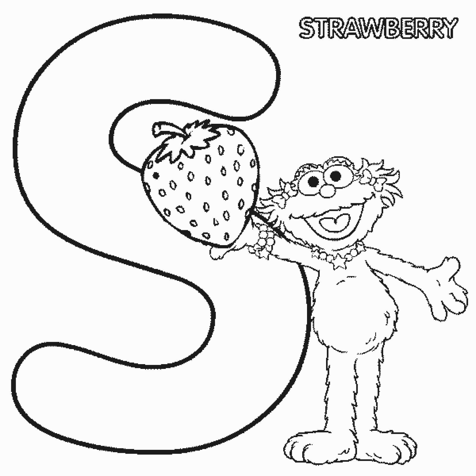 Abc Letter S Strawberry Sesame Street Zoe Printable Coloring Pages Sesame Street Coloring