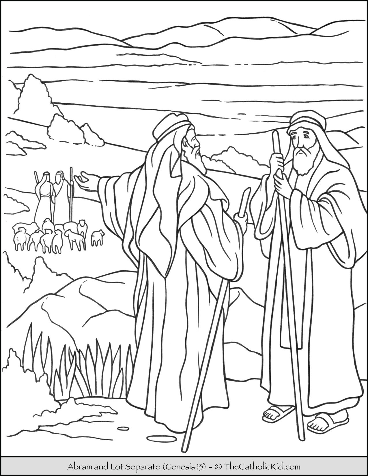 Abraham And Lot Bible Coloring Page TheCatholicKid