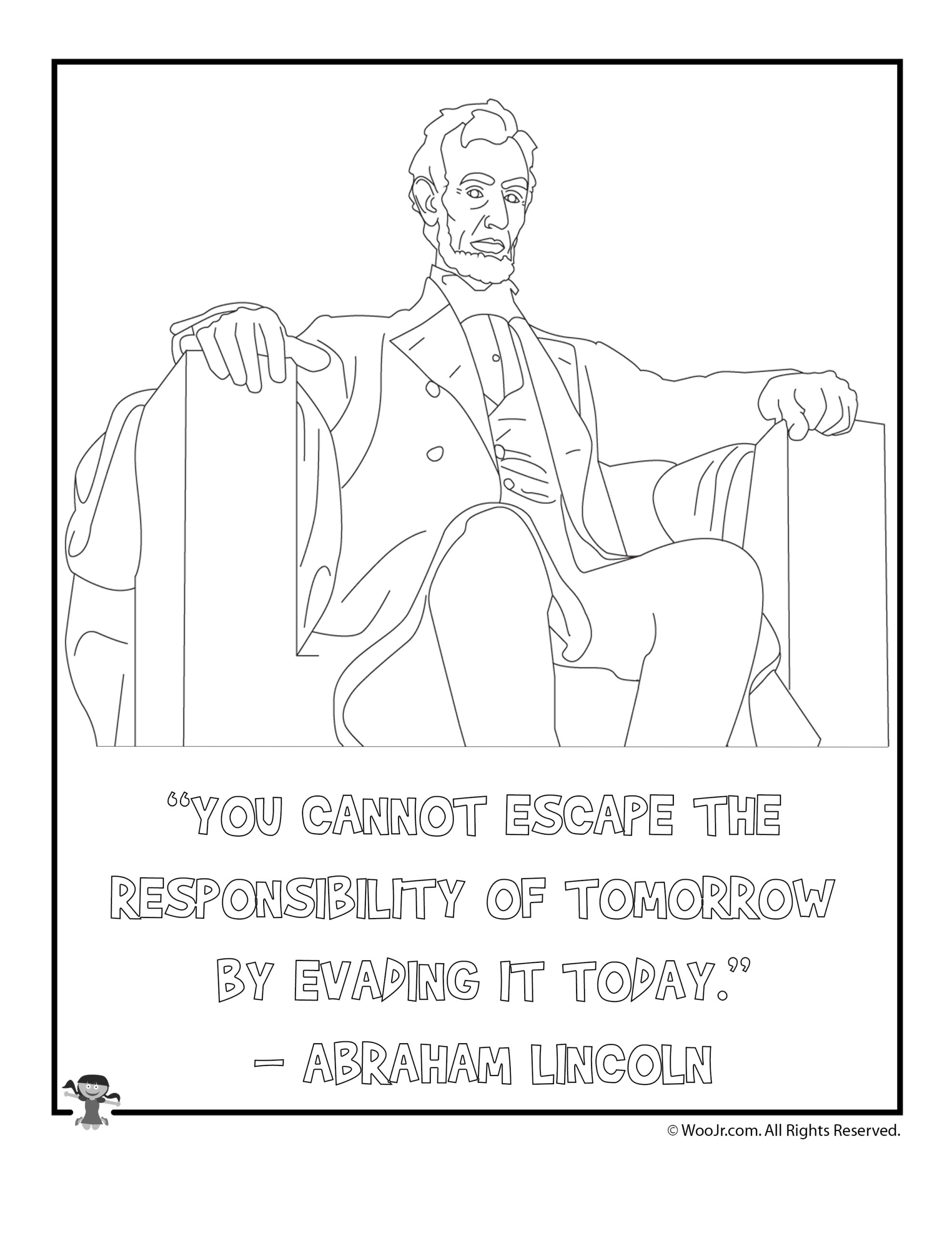 Abraham Lincoln Coloring Page Woo Jr Kids Activities Children S Publishing