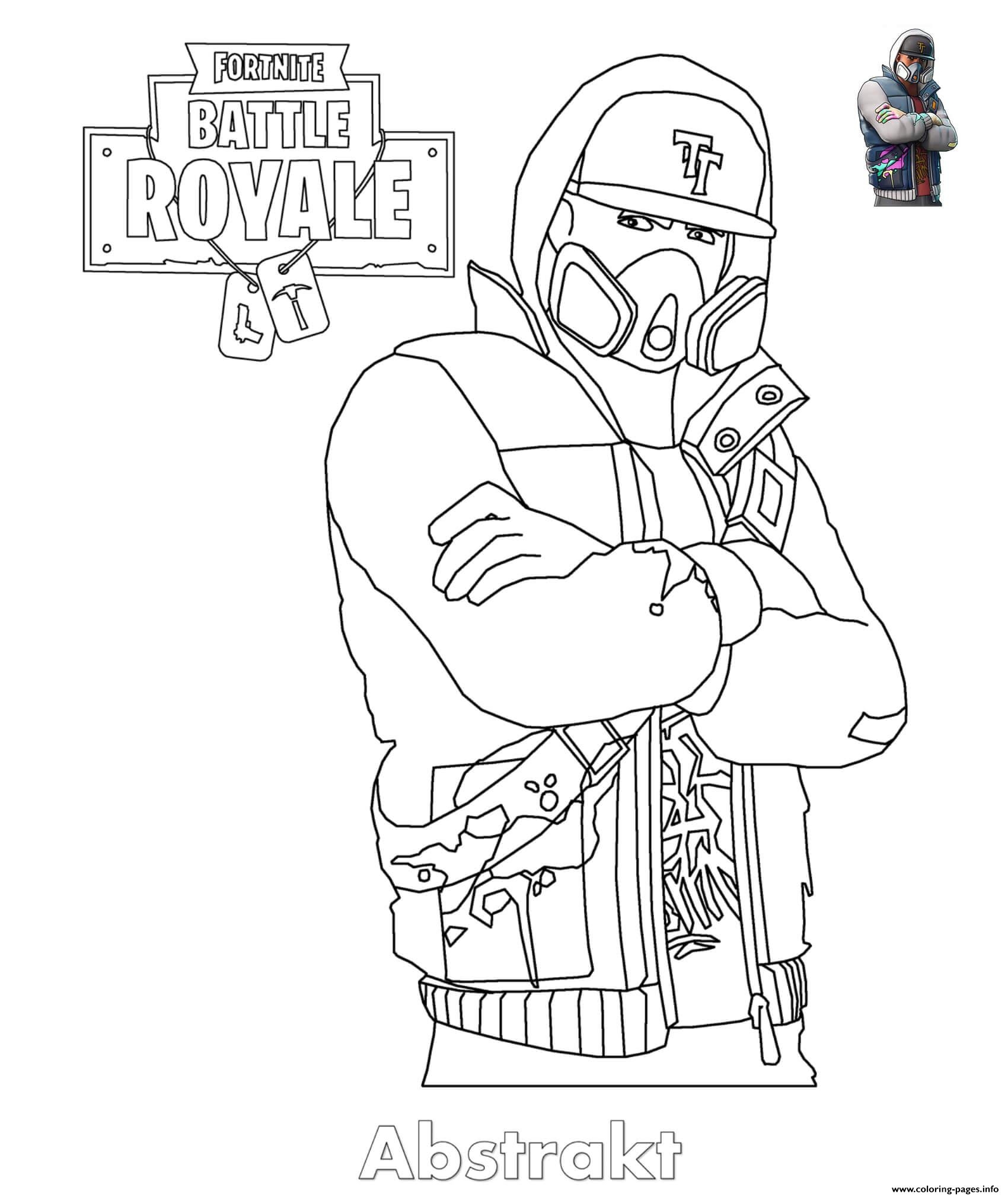 Abstrakt Fortnite Skin Coloring Page Printable