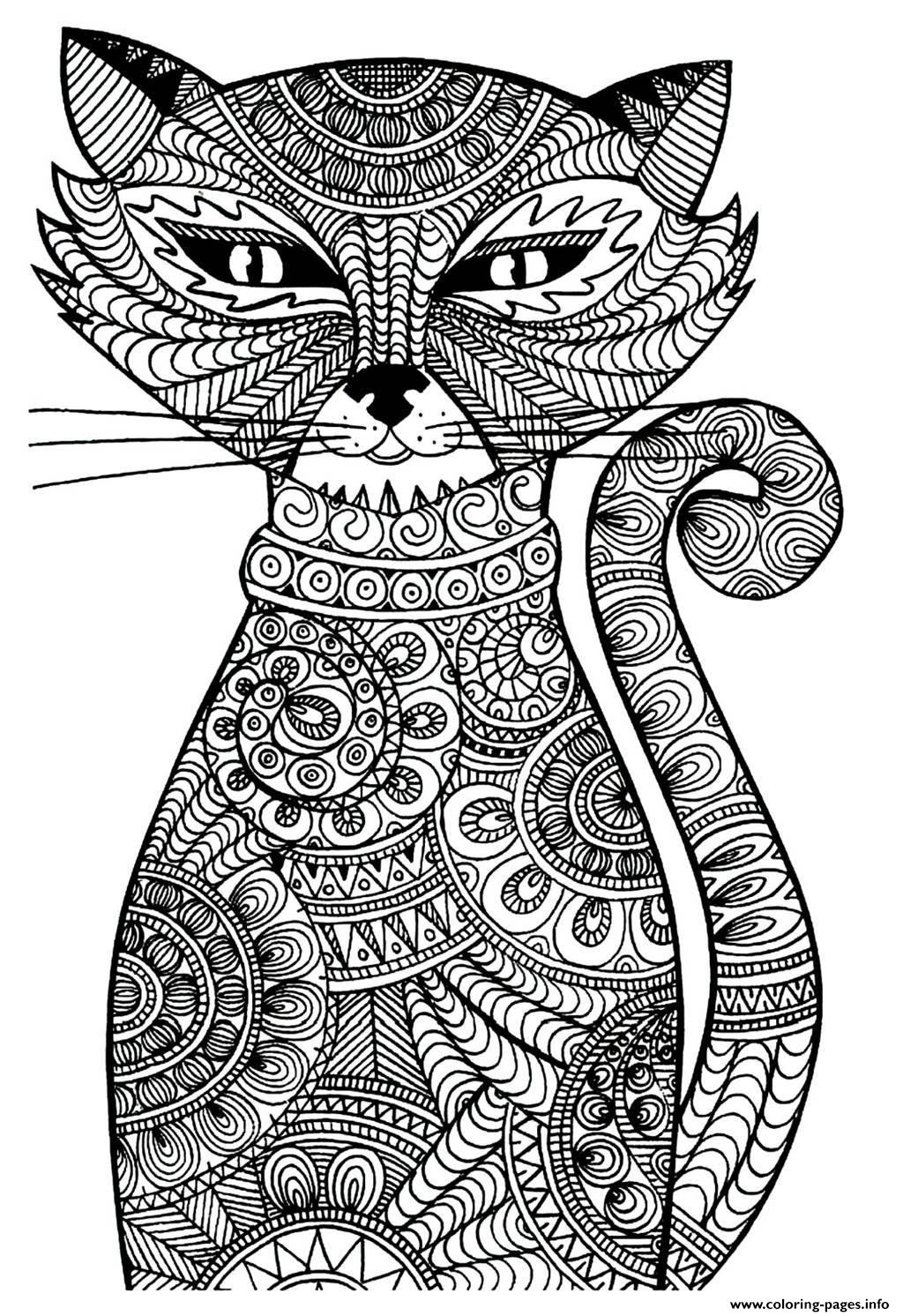 Adult Cat Coloring Pages Printable