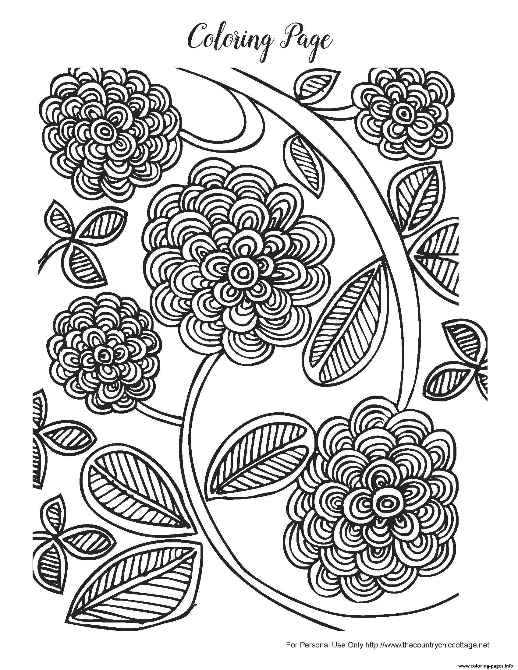 Advanced Free Spring Adult Coloring Page Printable