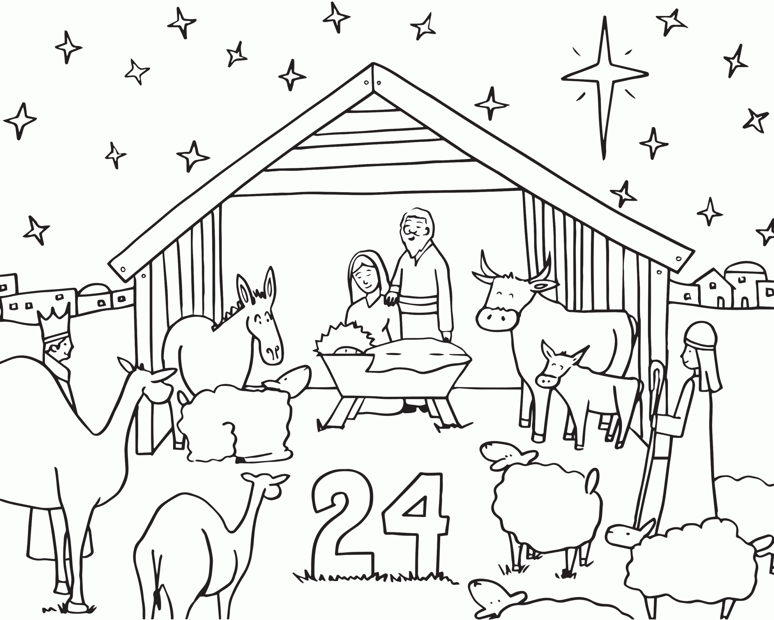 Advent Coloring Pages Sketch Coloring Page