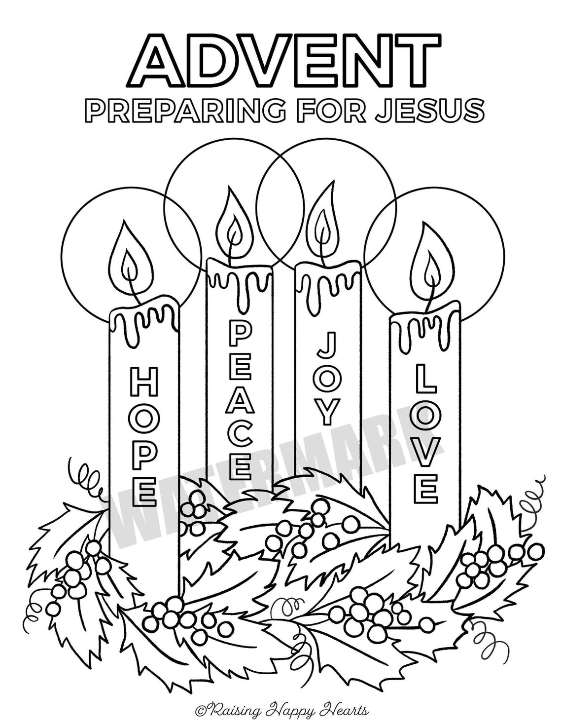 Advent Wreath Printable Coloring Pages Sketch Coloring Page