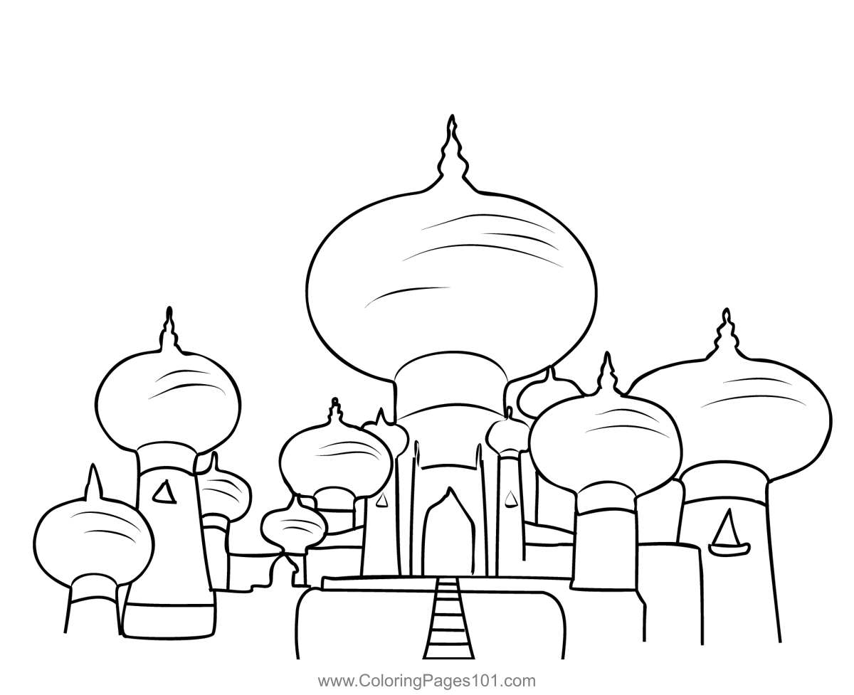 Printable Coloring Page Aladdin Building