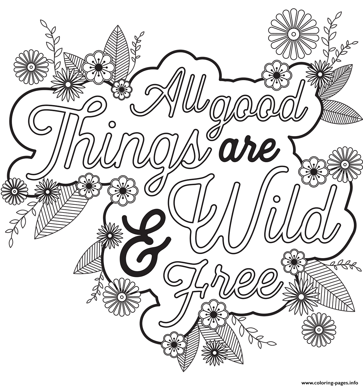 All Good Things Are Wild Free Coloring Page Printable