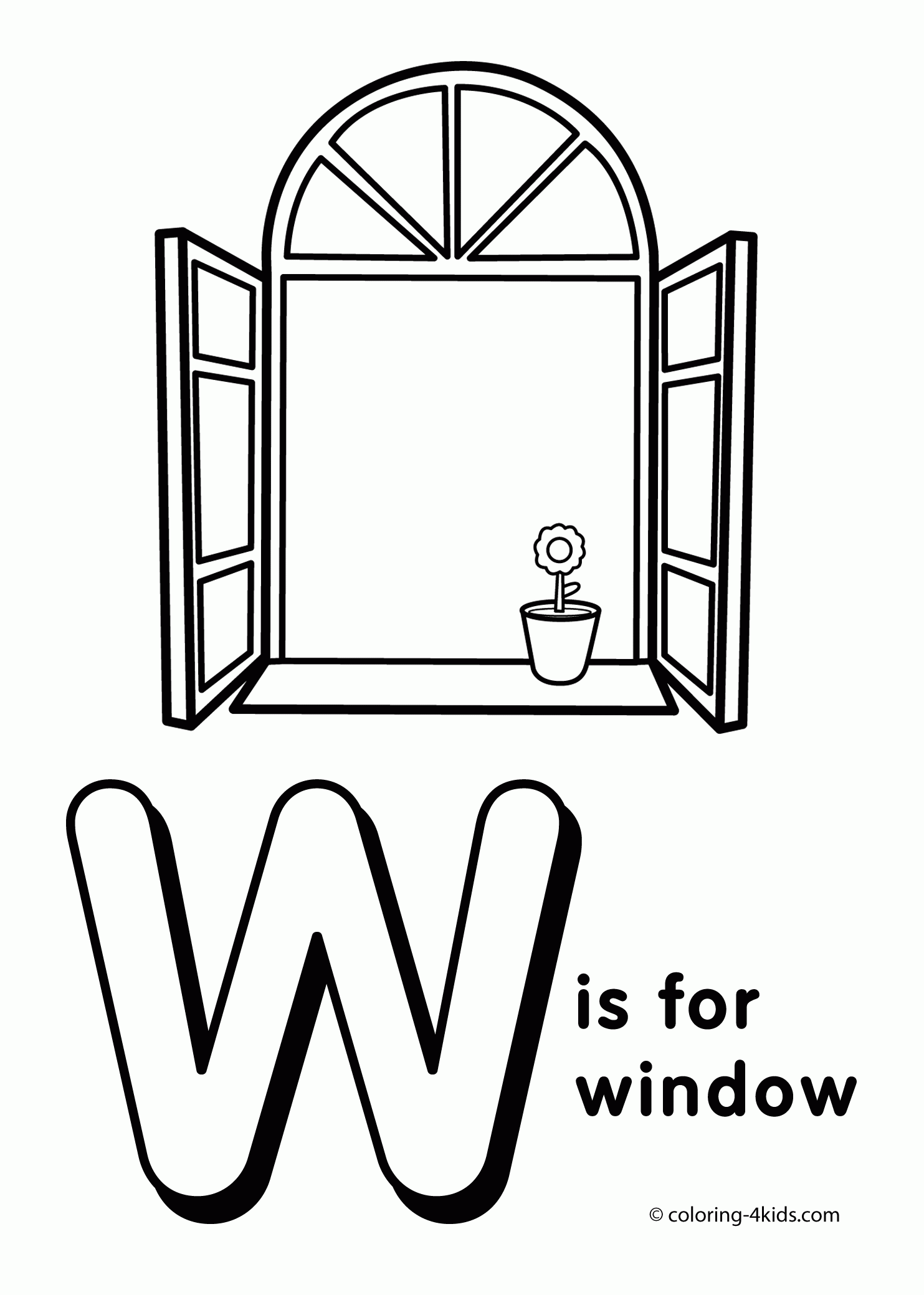 Letter W Coloring Page
