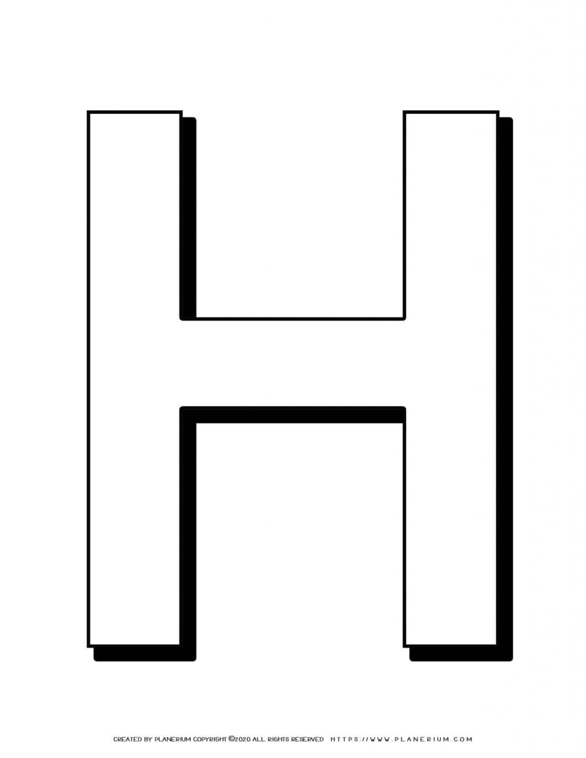 Alphabet Coloring Pages English Letters Capital H Planerium