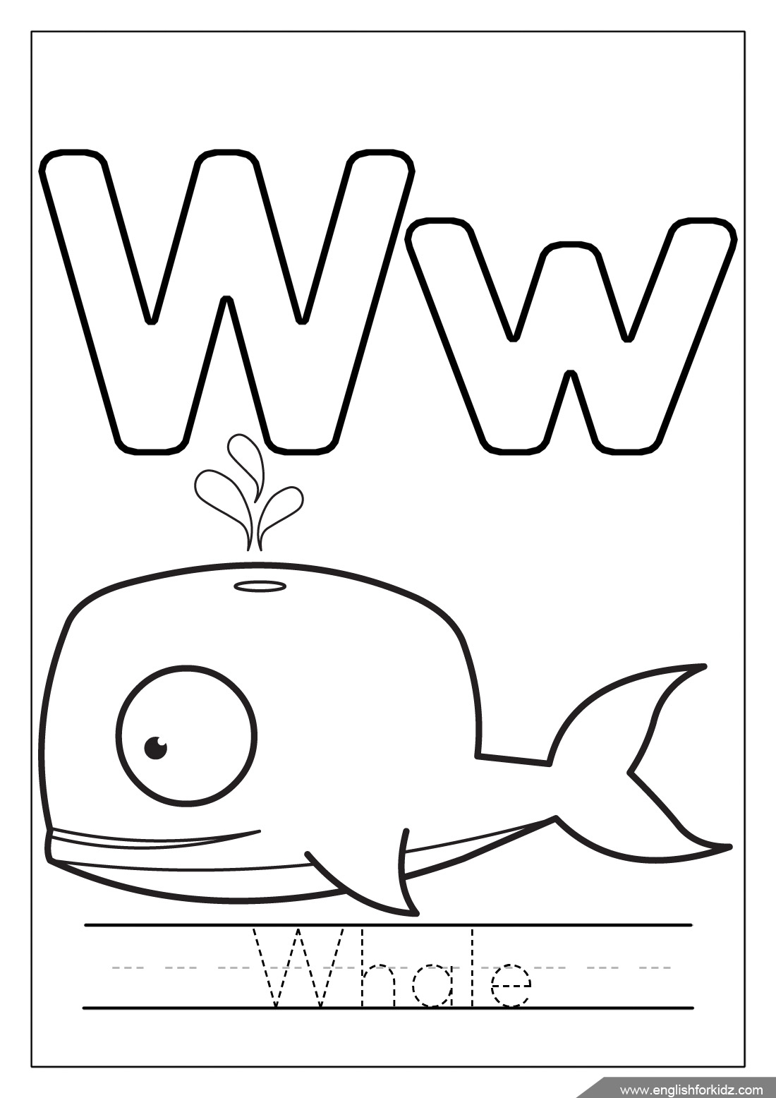 Alphabet Coloring Pages Letters U Z