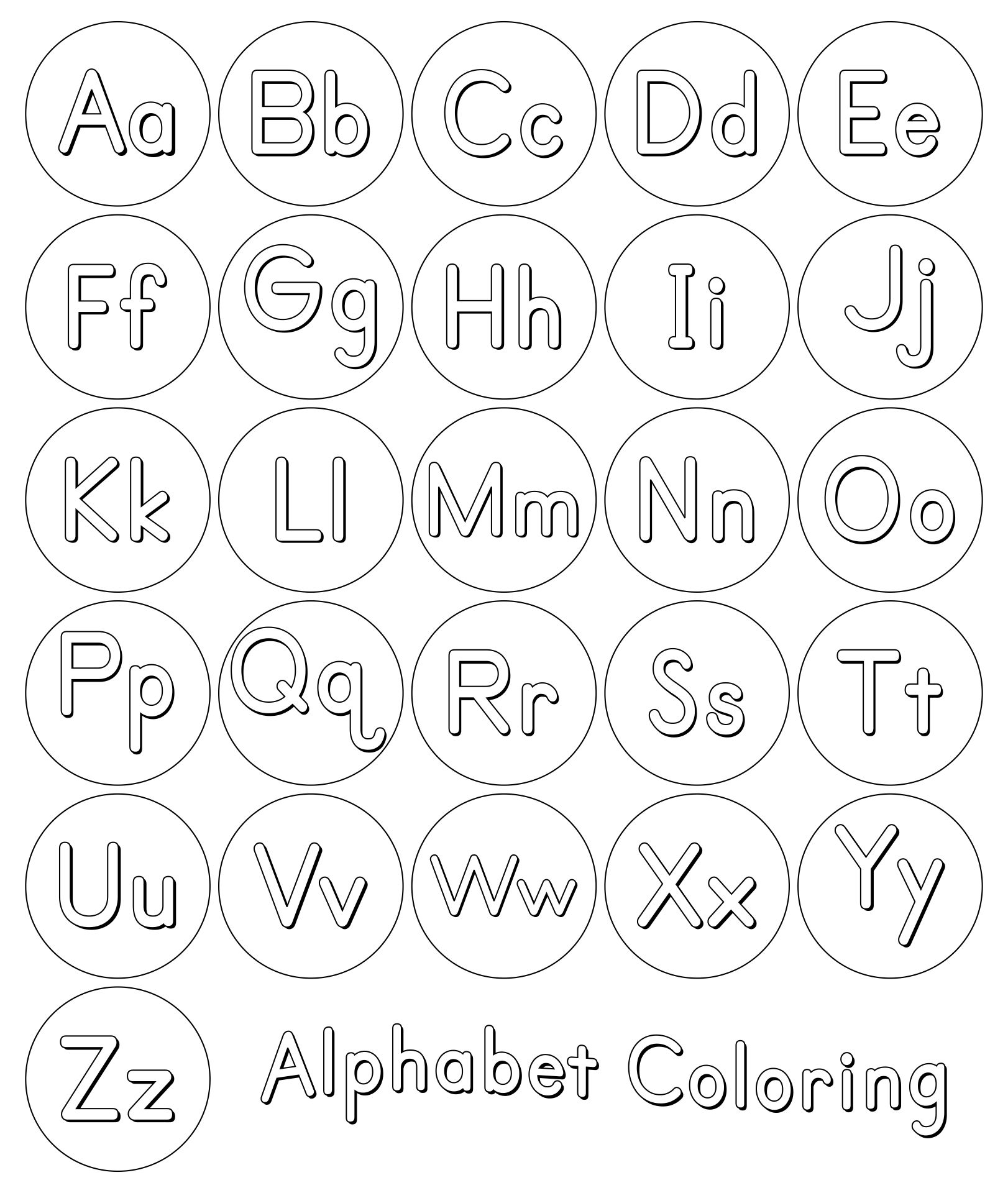 Alphabet Letters To Print And Color Free