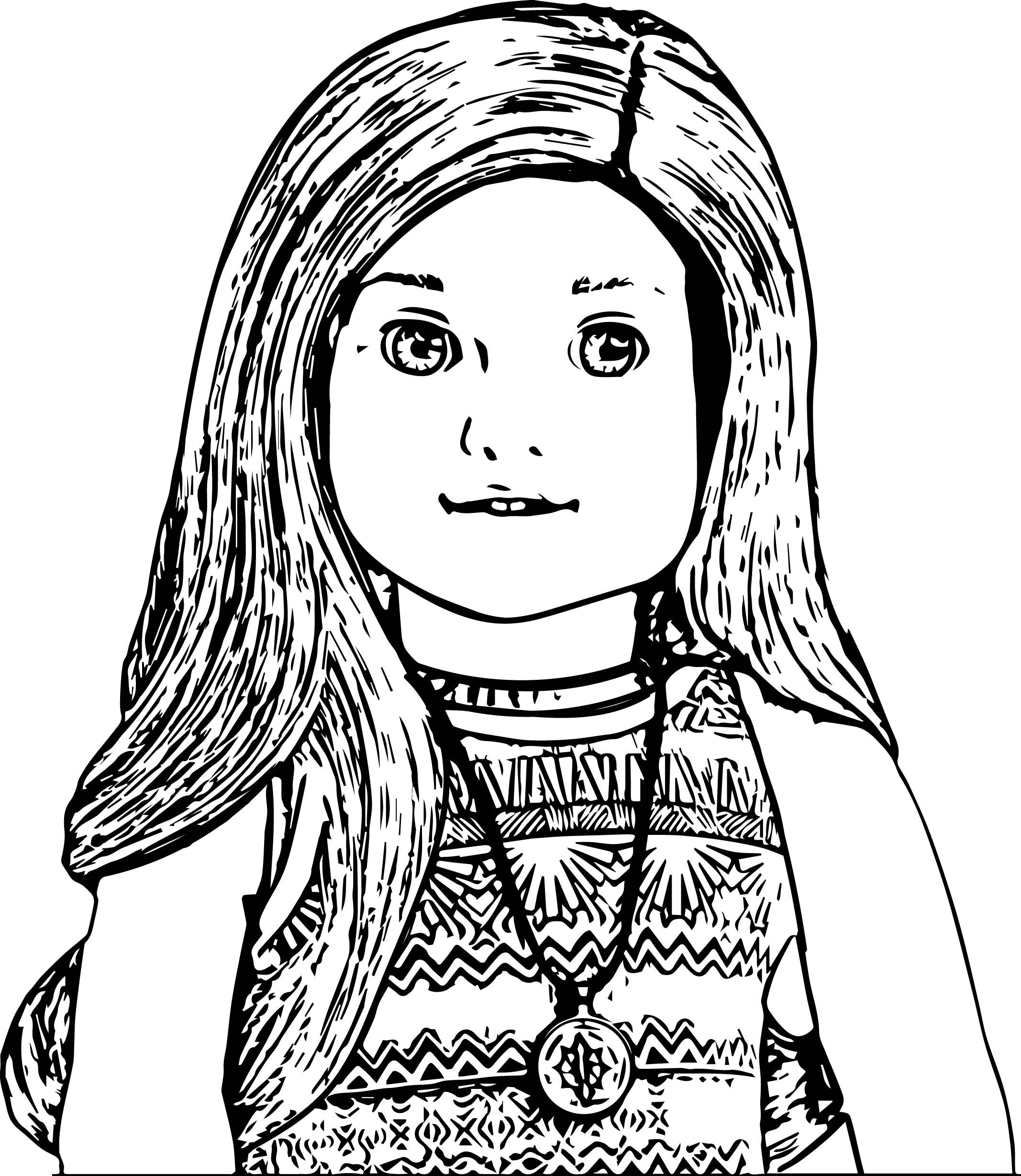 American Doll Lea Closeup Coloring Page American Girl Doll Julie American Girl Books American