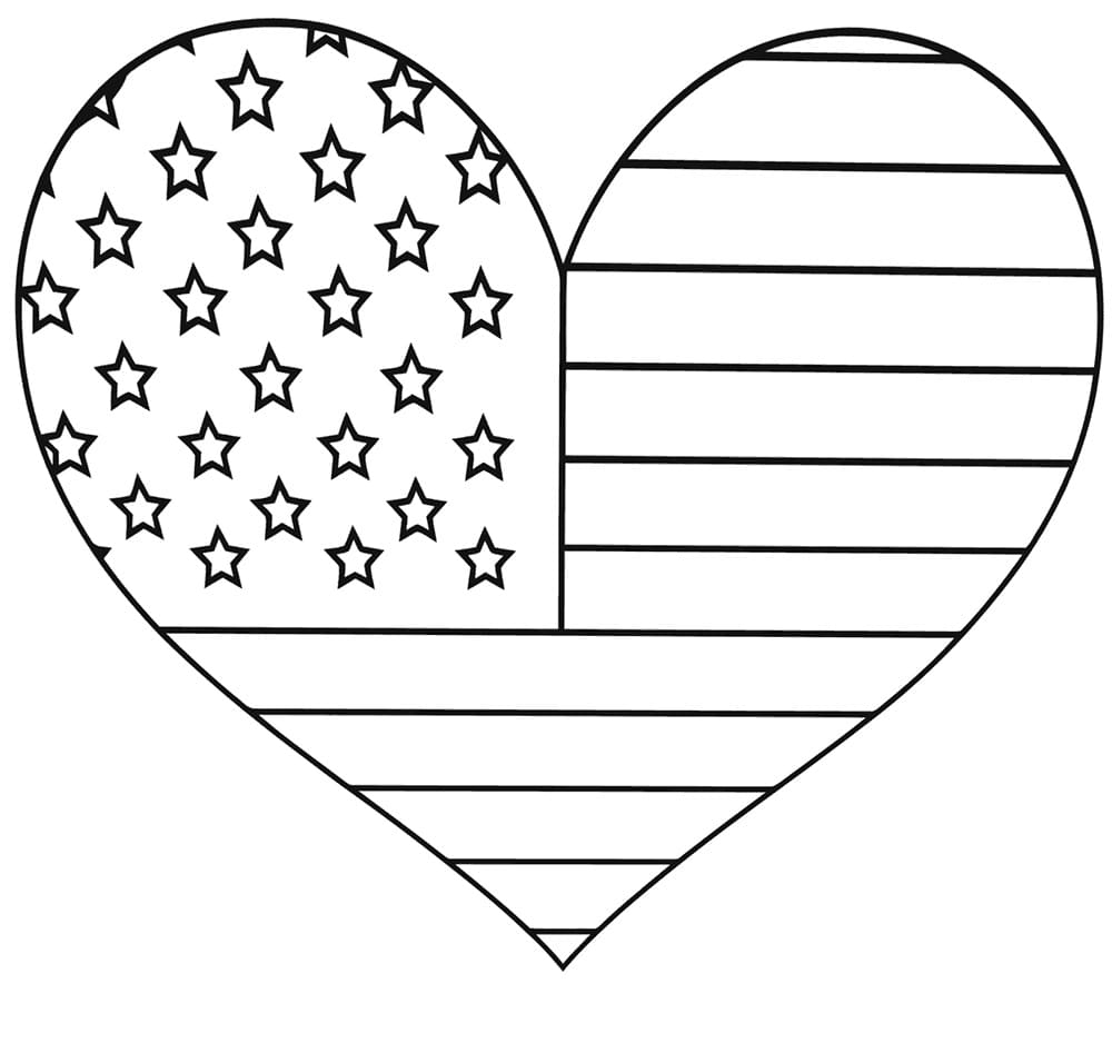 Us Flag Printable Color Page