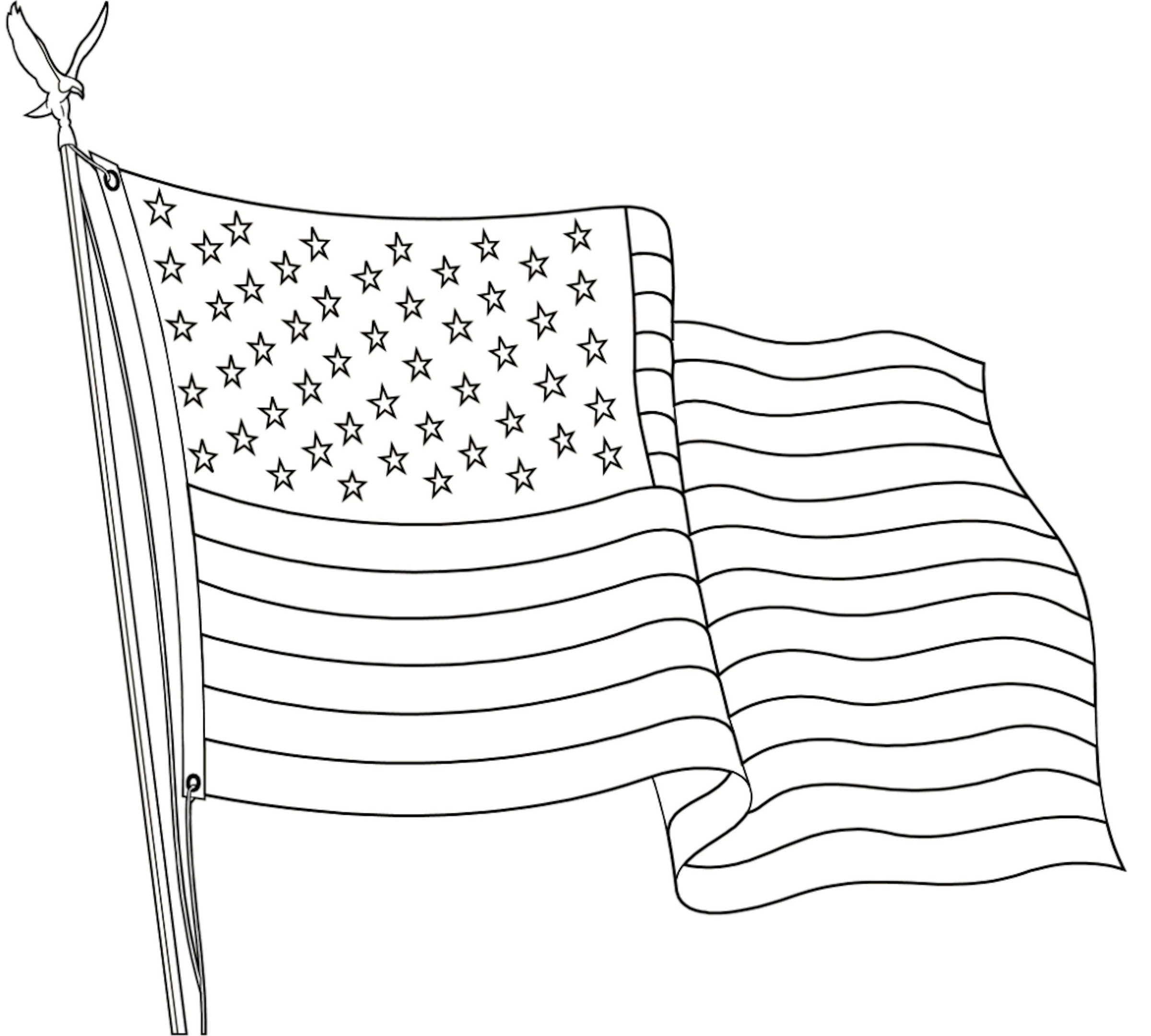 American Flag Printable Coloring Page
