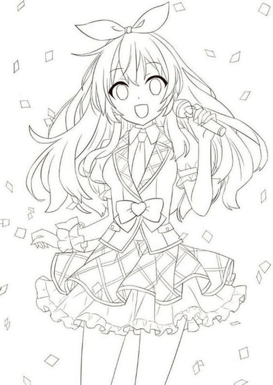 Anime Girl Coloring Pages Free Printable Coloring Pages For Kids