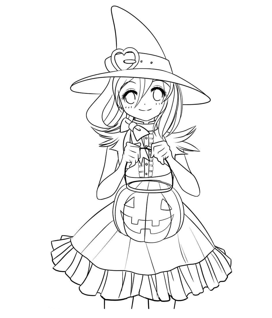 Anime Witch Coloring Page Download Print Or Color Online For Free