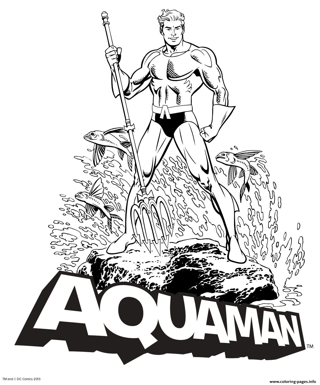 Aquaman DC Comics Coloring Page Printable