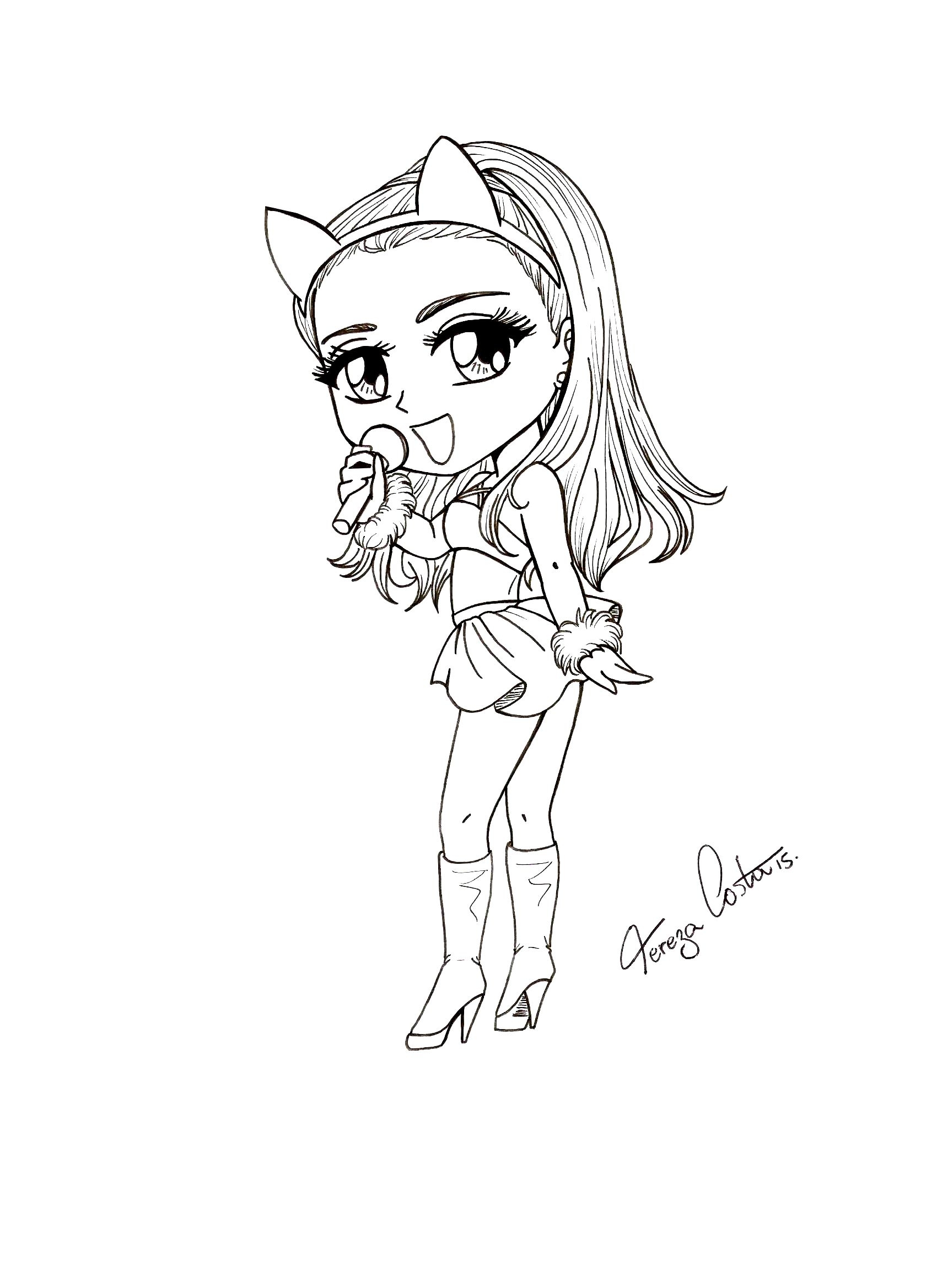 Ariana Grande Coloring Page Online Idalias Salon
