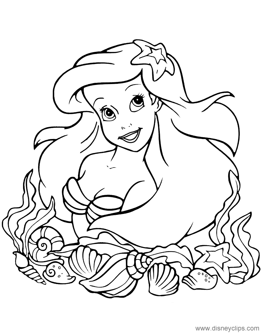 Ariel Little Mermaid Coloring Pages Thekidsworksheet