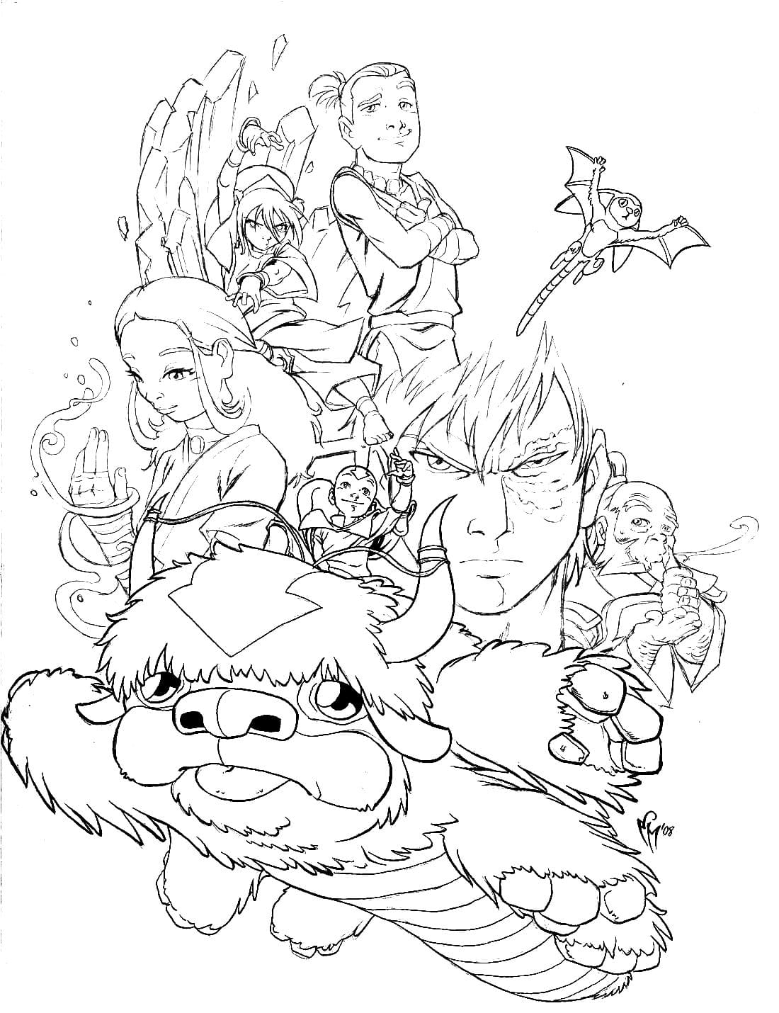 Avatar The Last Airbender Coloring Pages Printable Coloring Pages