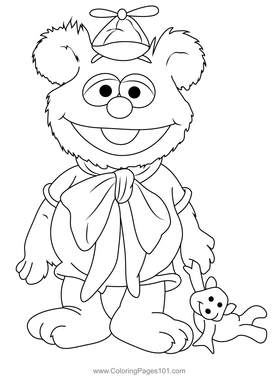 Baby Fozzie Coloring Page For Kids Free Muppet Babies Printable Coloring Pages Online For Kids