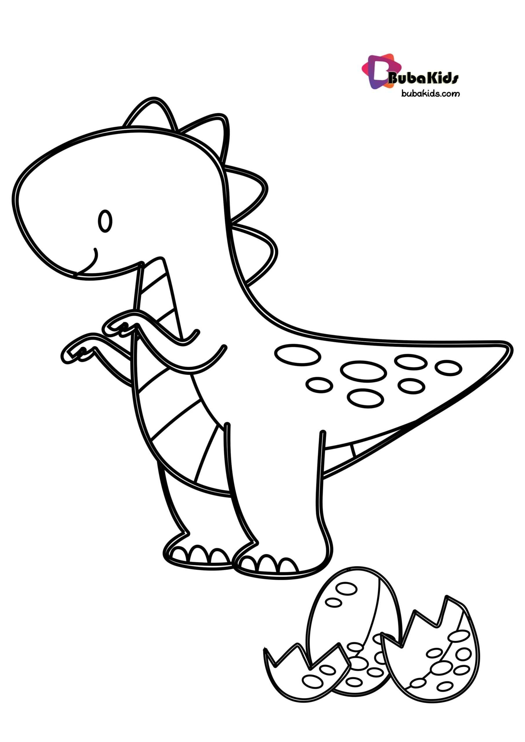 Baby T Rex Coloring Page With Egg BubaKids