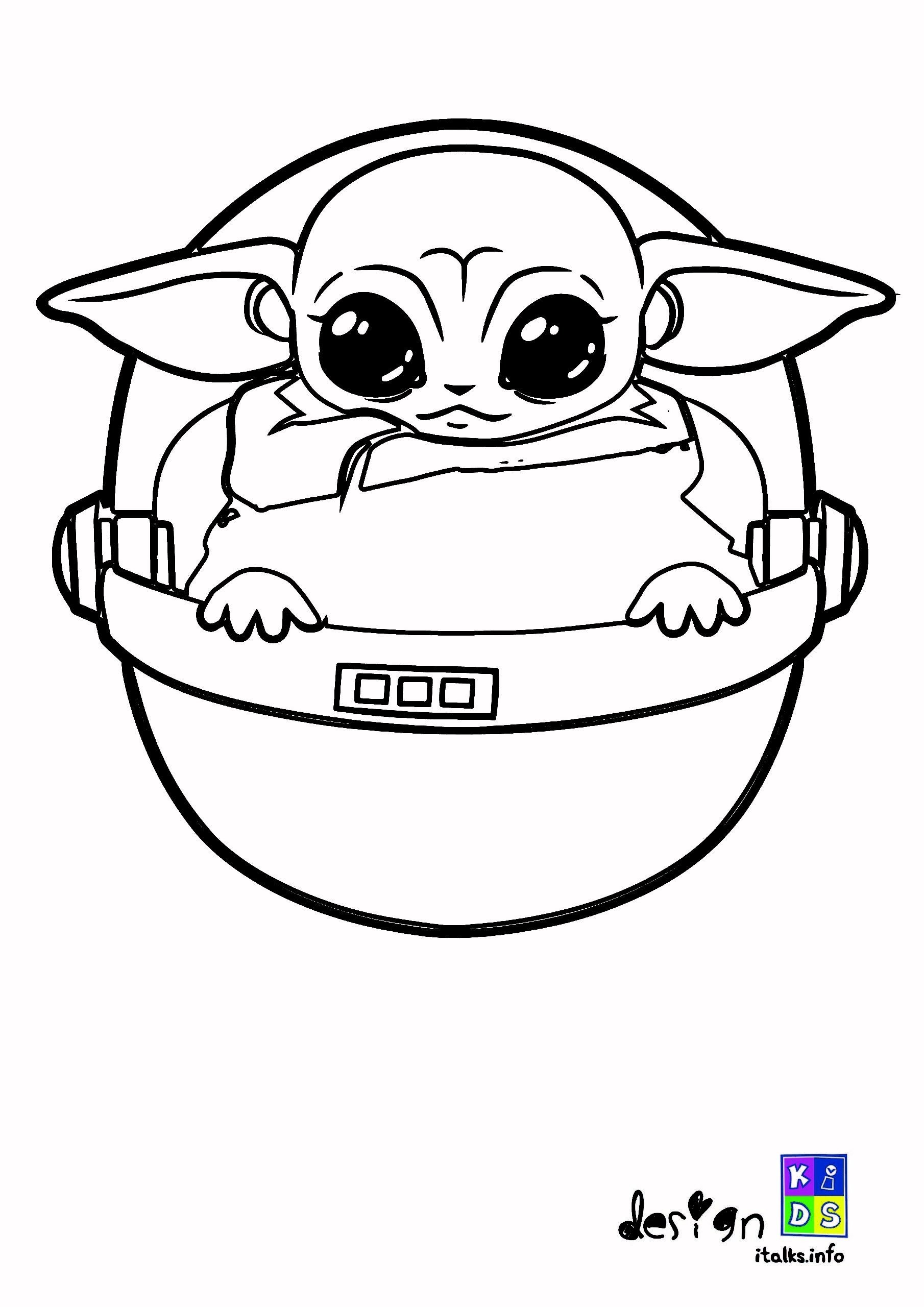 Baby Yoda Coloring Page