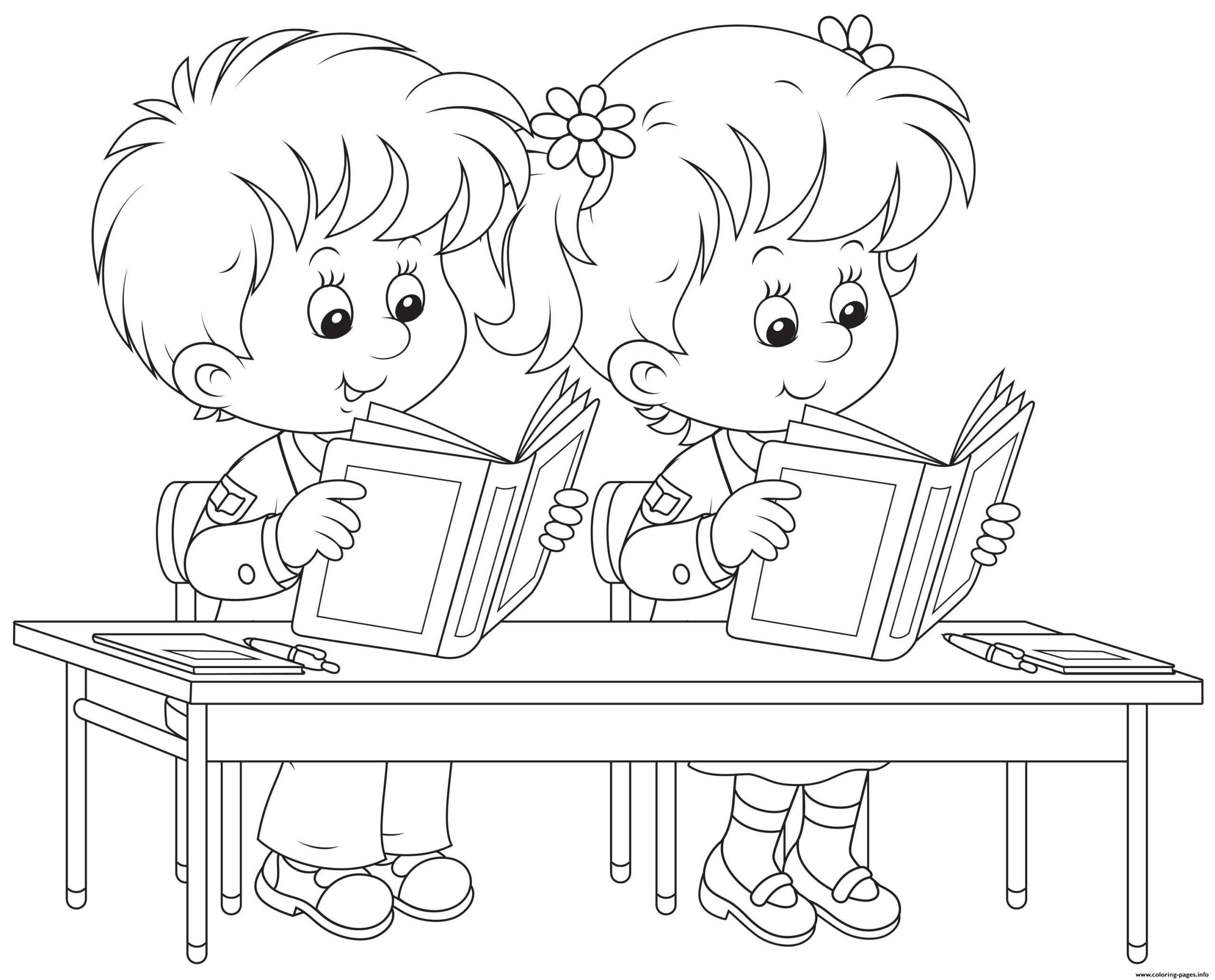 Reading Coloring Pages