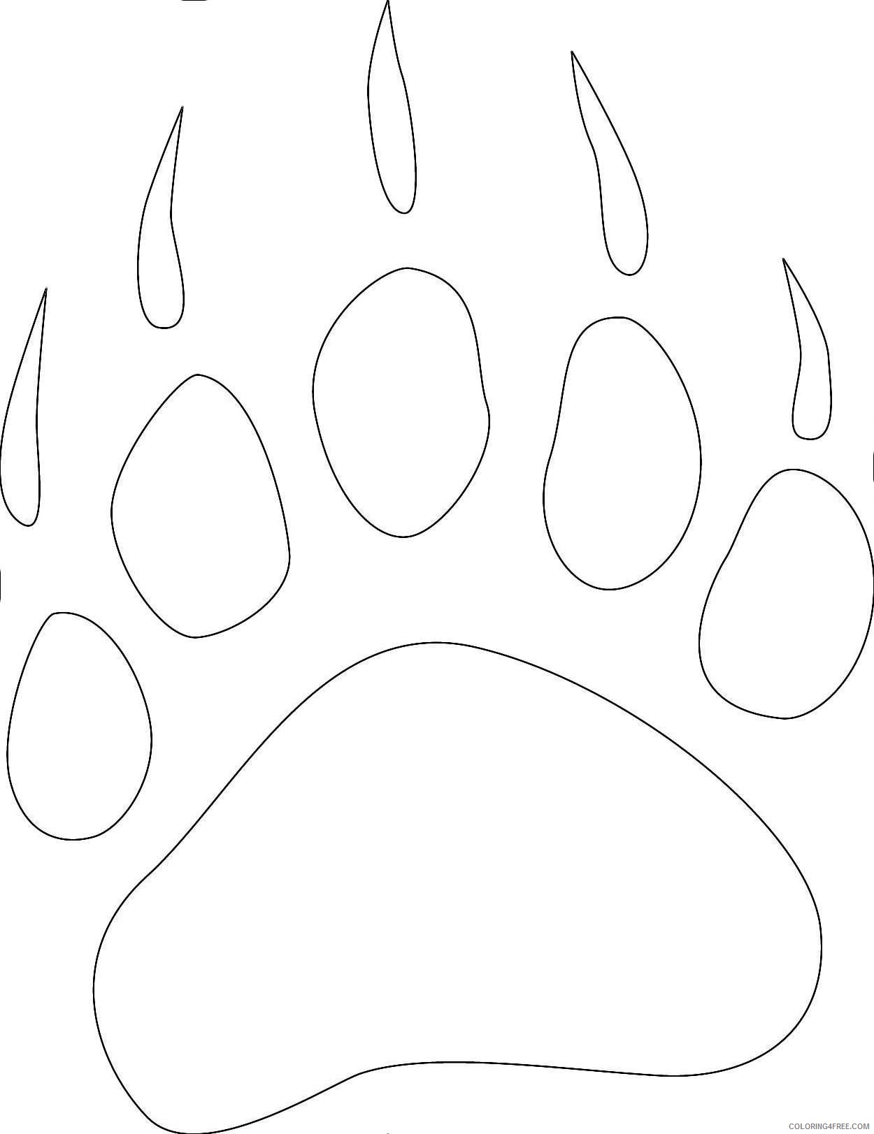 Bear Paw Print Coloring Page Sketch Coloring Page