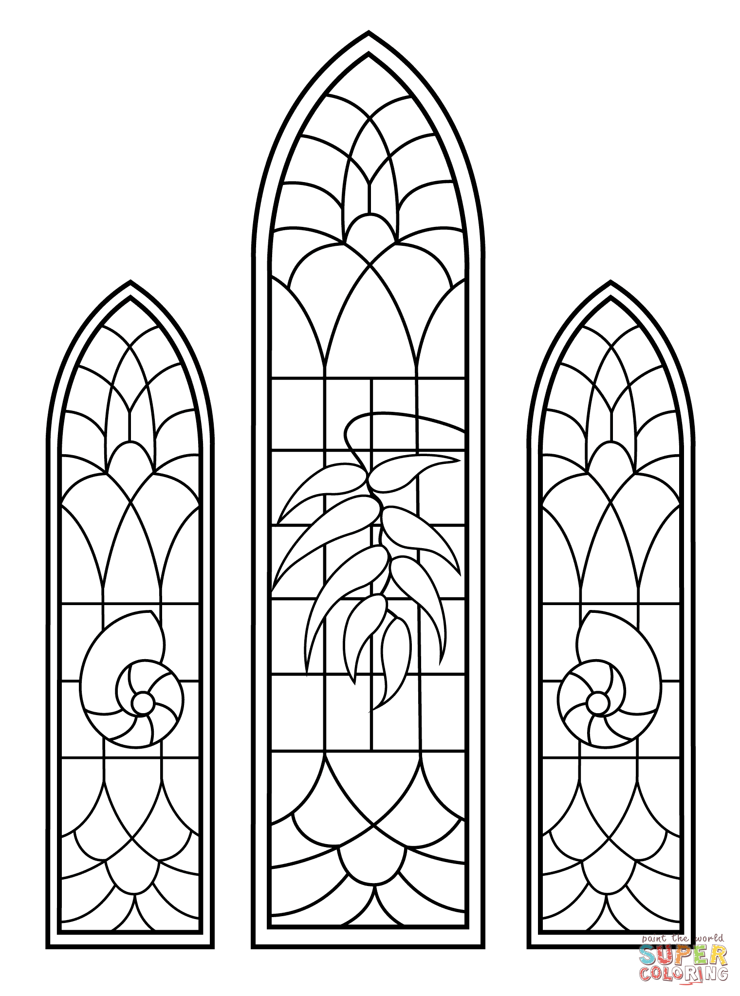 Beauty And The Beast Stained Glass Window Coloring Page Coloring Home