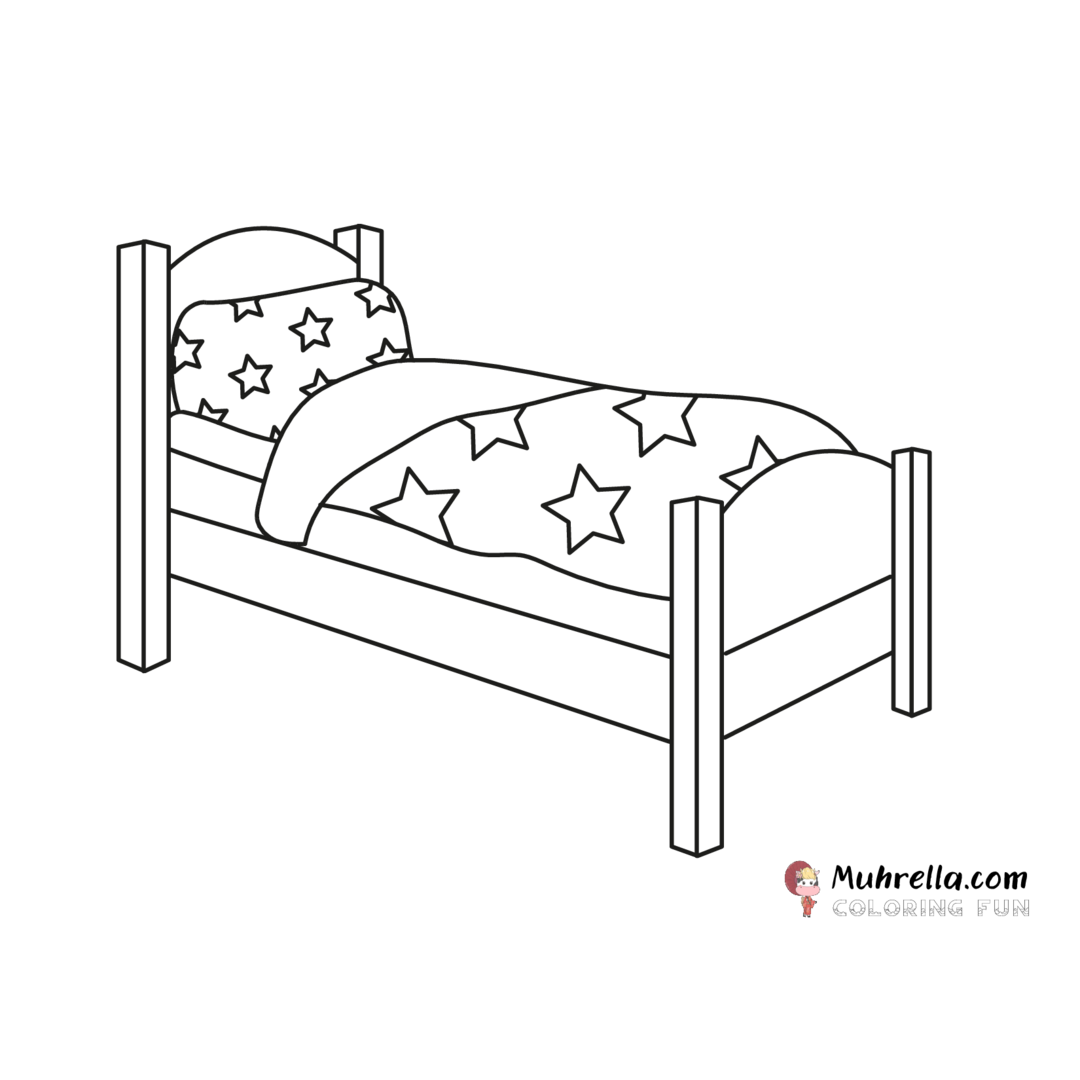 Bed Coloring Page