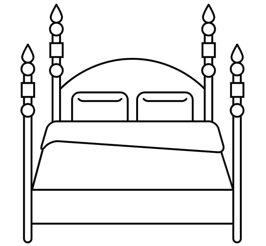 Bed Coloring Page