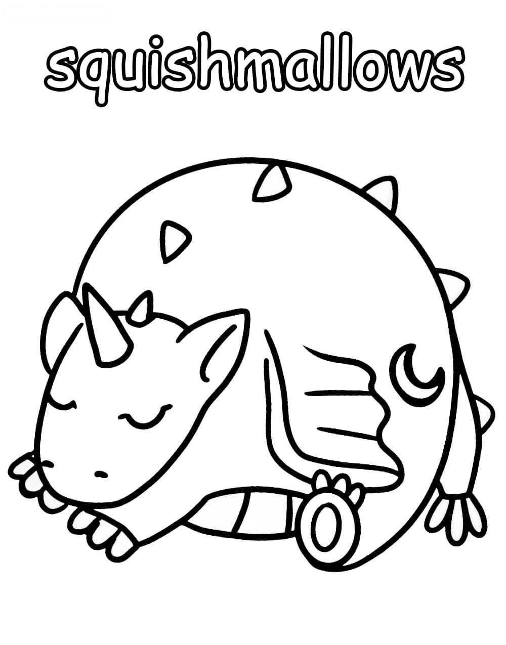 Big Squishmallow Unicorn Sleeping Coloring Page Free Printable Coloring Pages