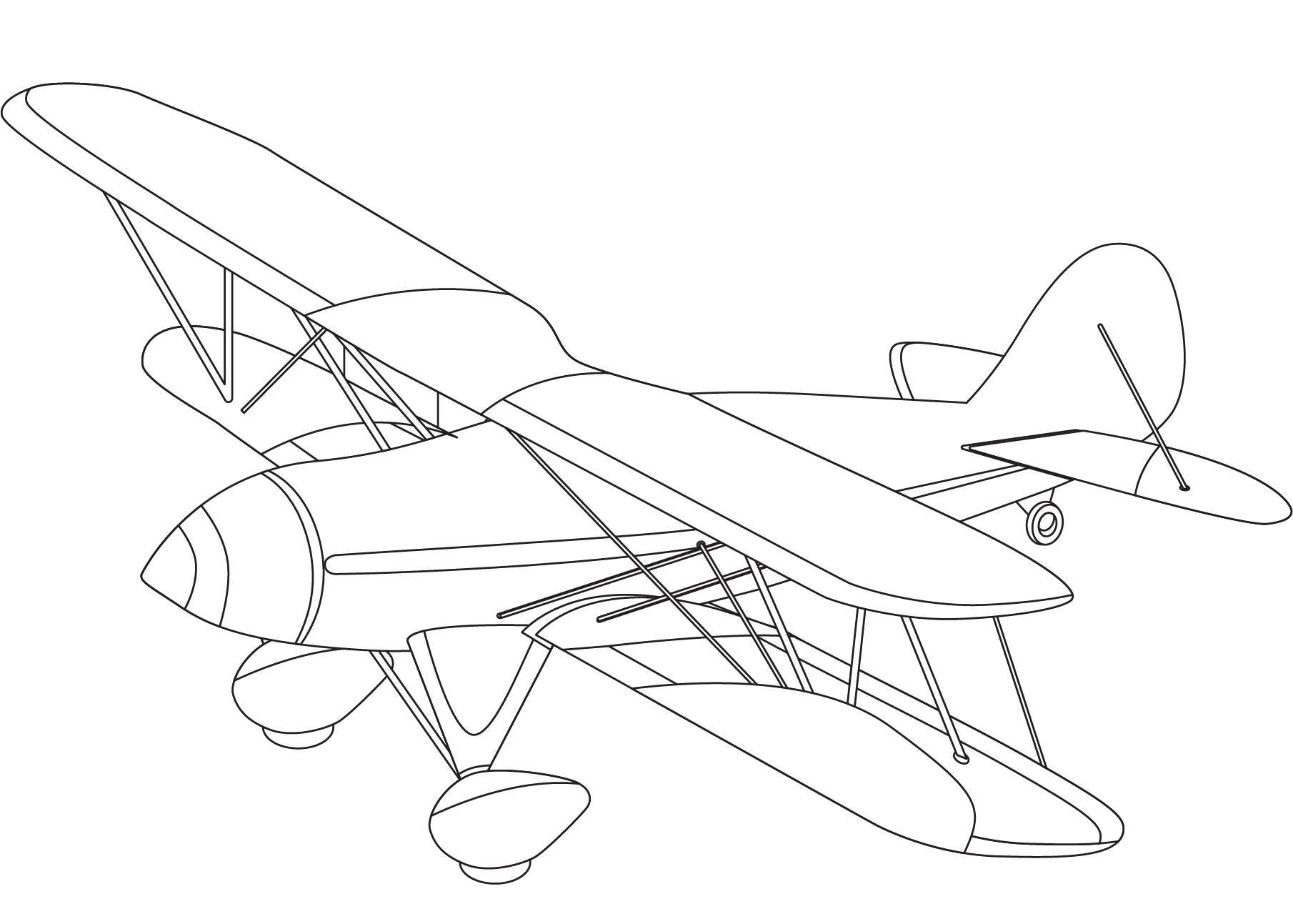 Biplane Coloring Page ColouringPages