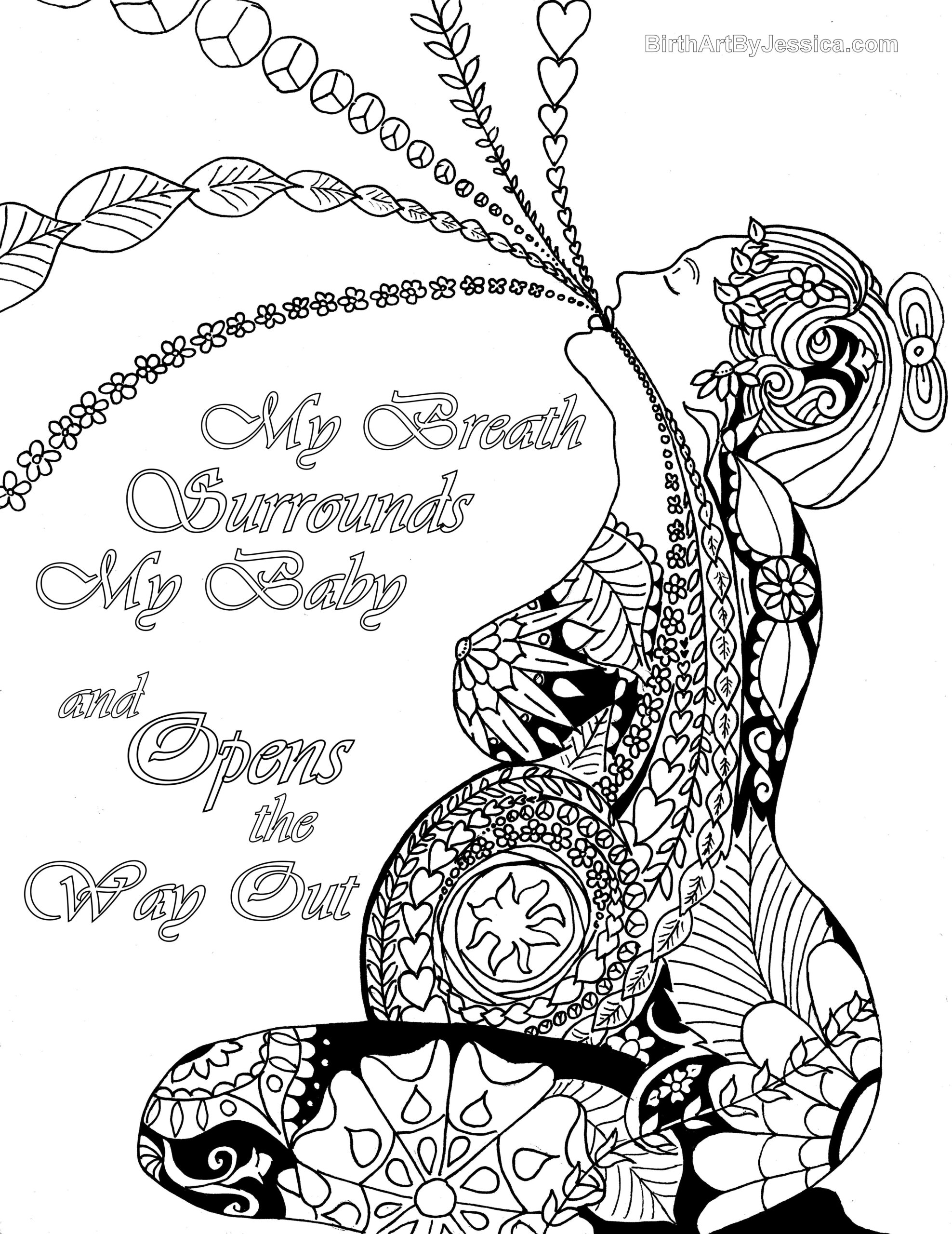 Birthing Affirmation Coloring Pages Printable