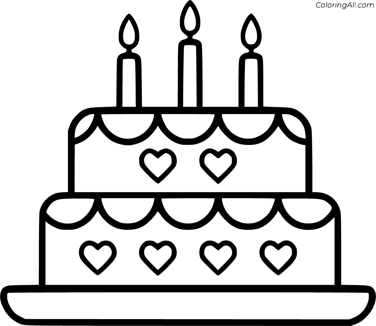 Birthday Cake Coloring Page
