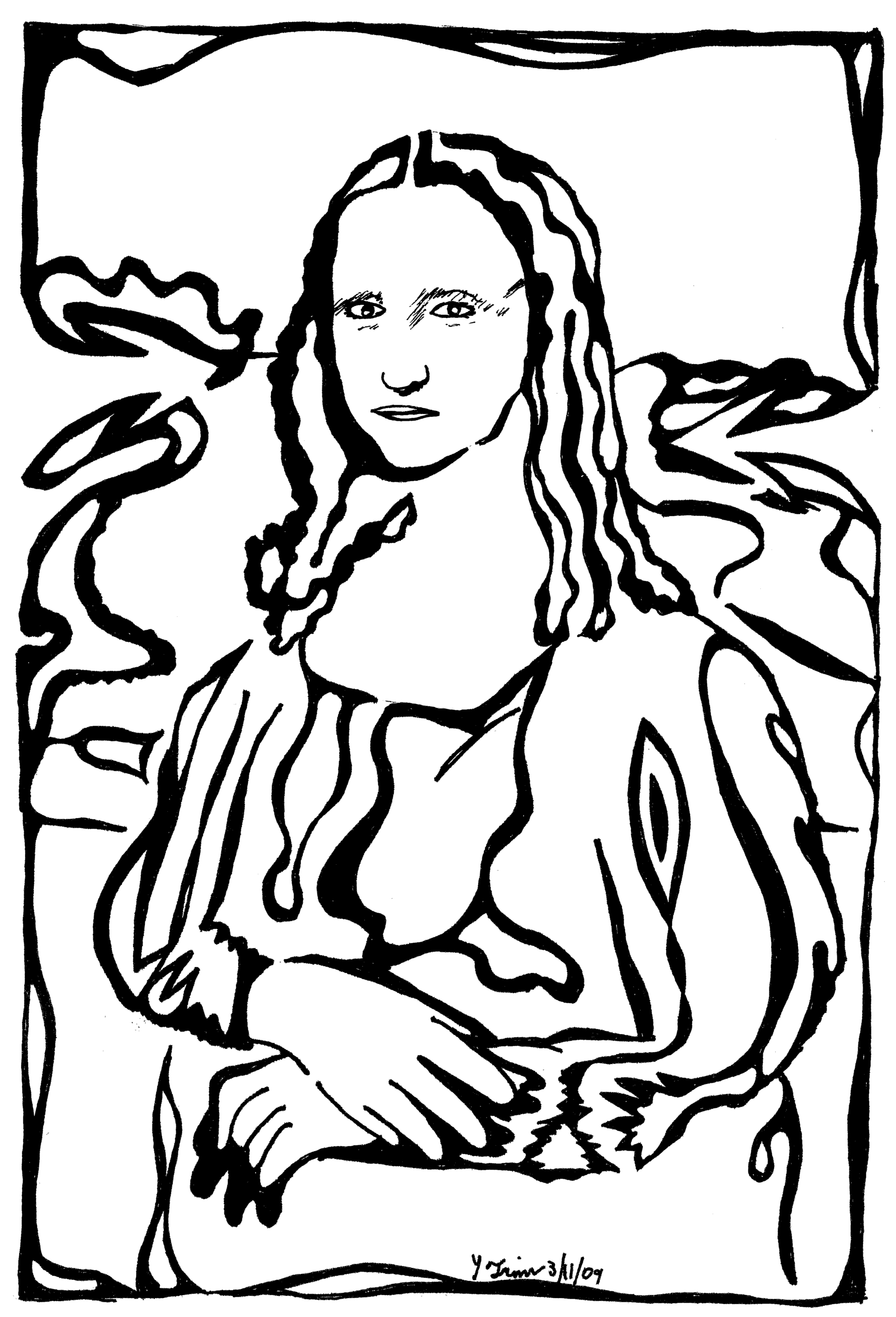 BLACK AND WHITE DRAWING MONA LISA CLIPART ClipArt Best