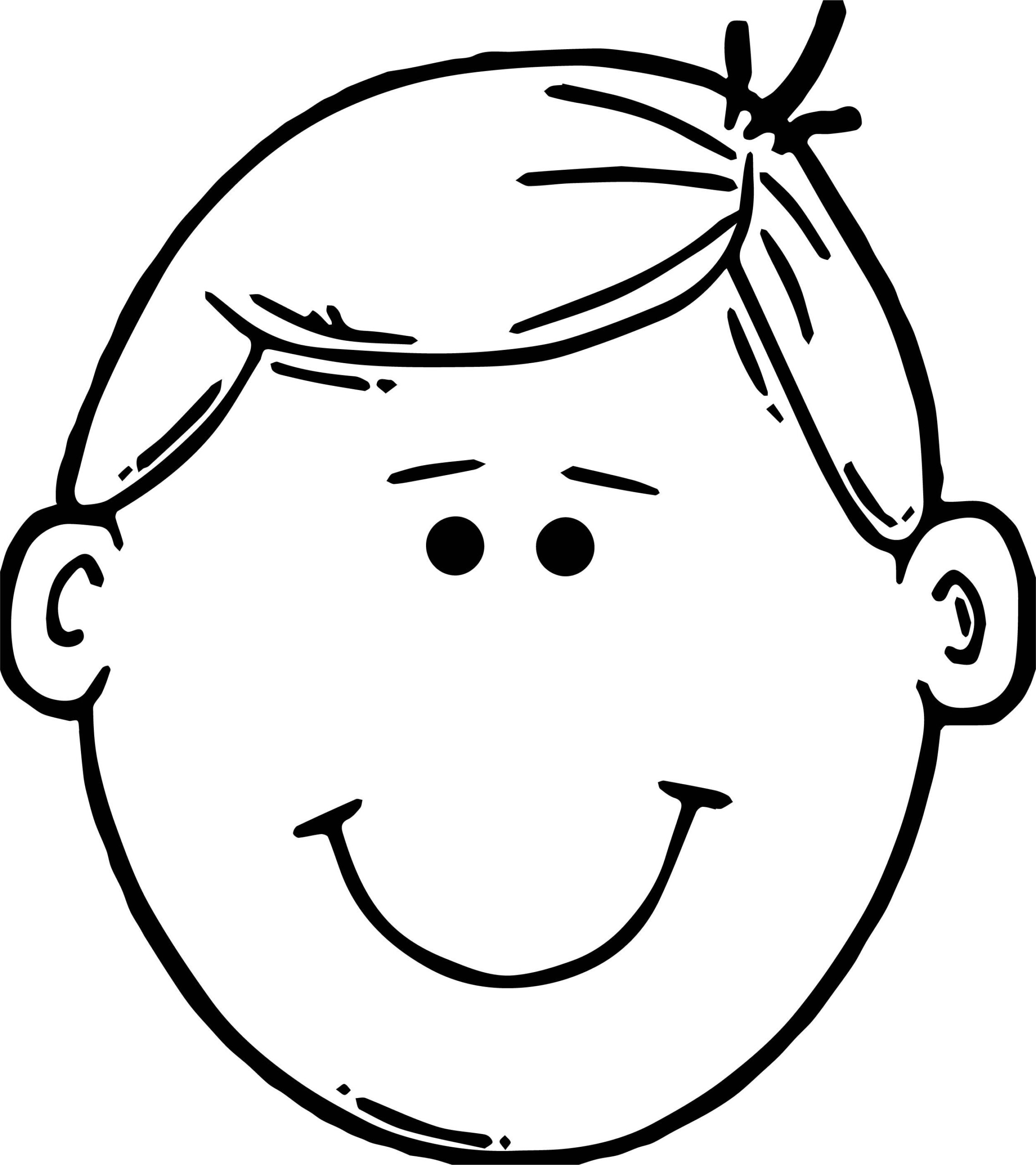 Blank Boy Face Coloring Page Sketch Coloring Page