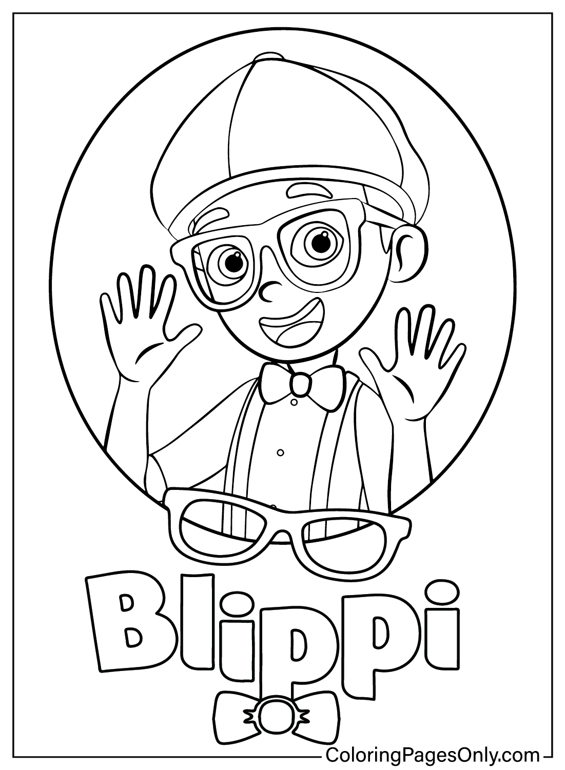 Blippi Coloring Sheet For Kids Free Printable Coloring Pages