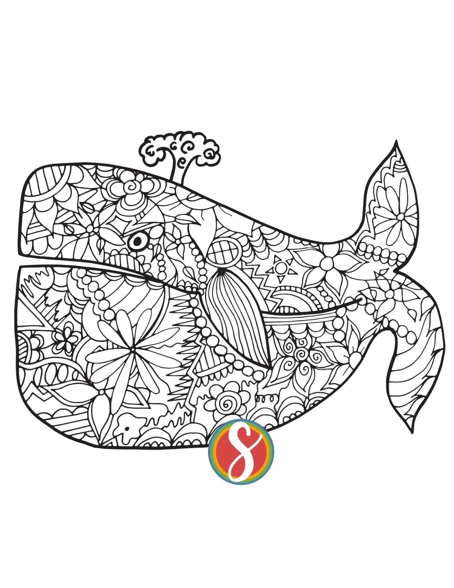 Blue Whale Coloring Pages Printable