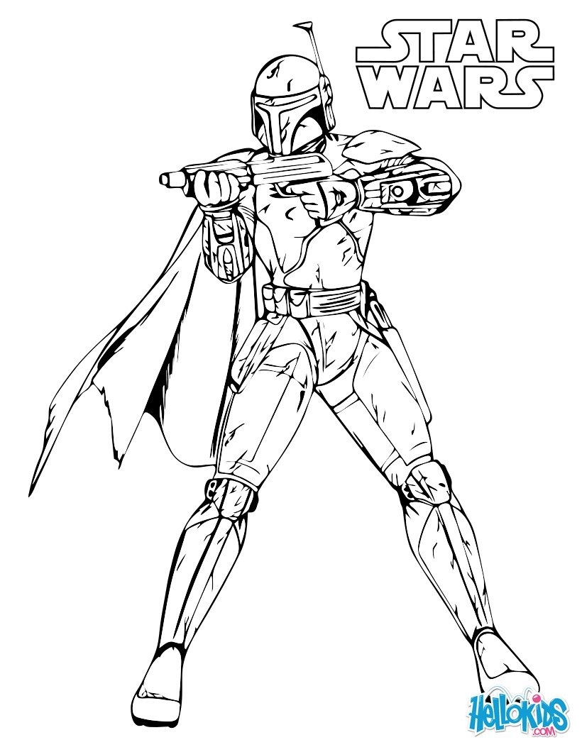 Boba Fett Coloring Pages Hellokids