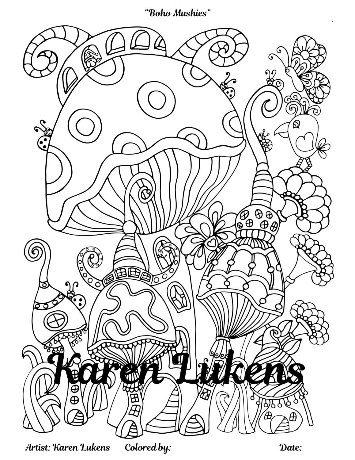 Bohemian Pages Coloring Pages