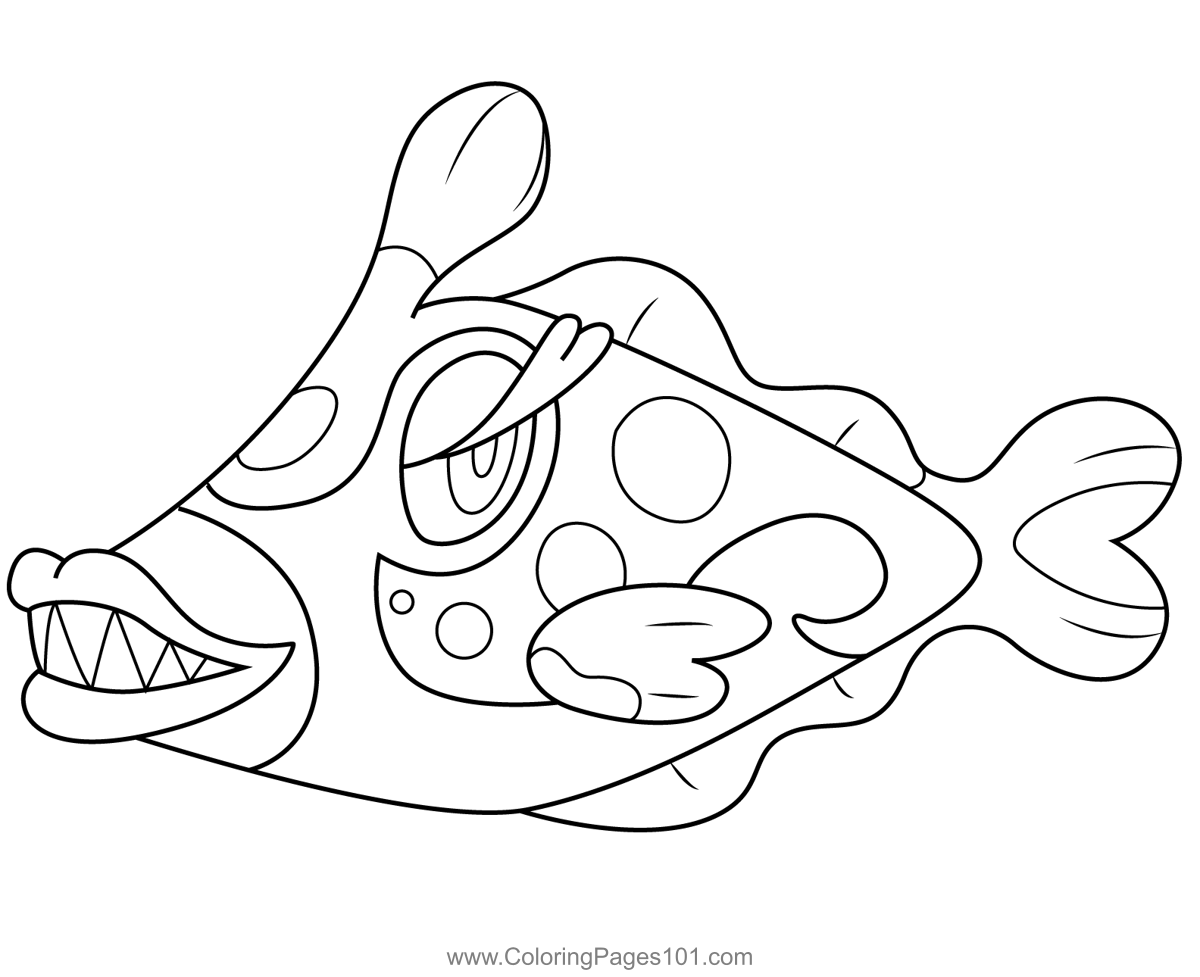 Bruxish Pokemon Coloring Page For Kids Free Pokemon Printable Coloring Pages Online For Kids