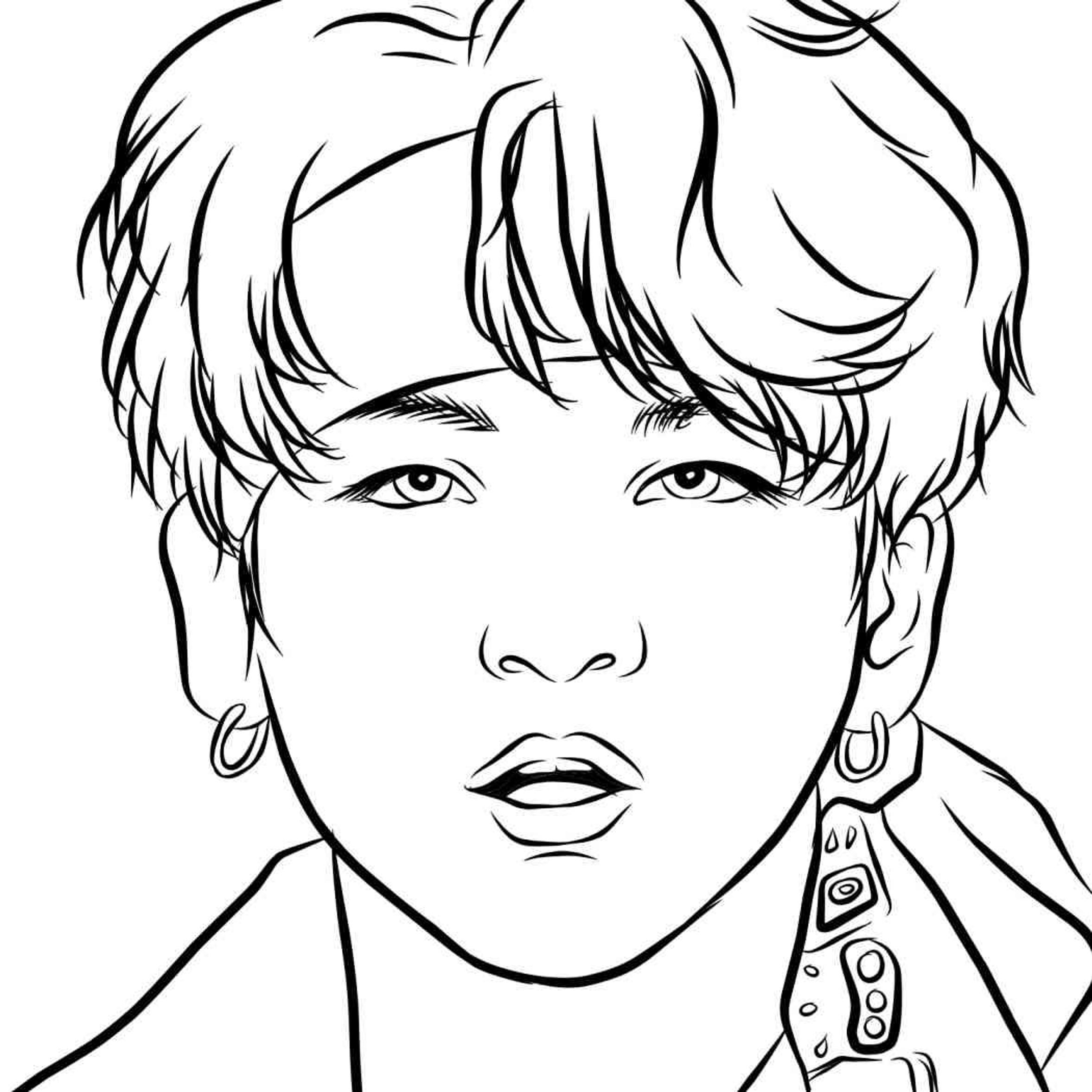 BTS Coloring Pages With Big Had And Not So Big Pictures YouLoveIt